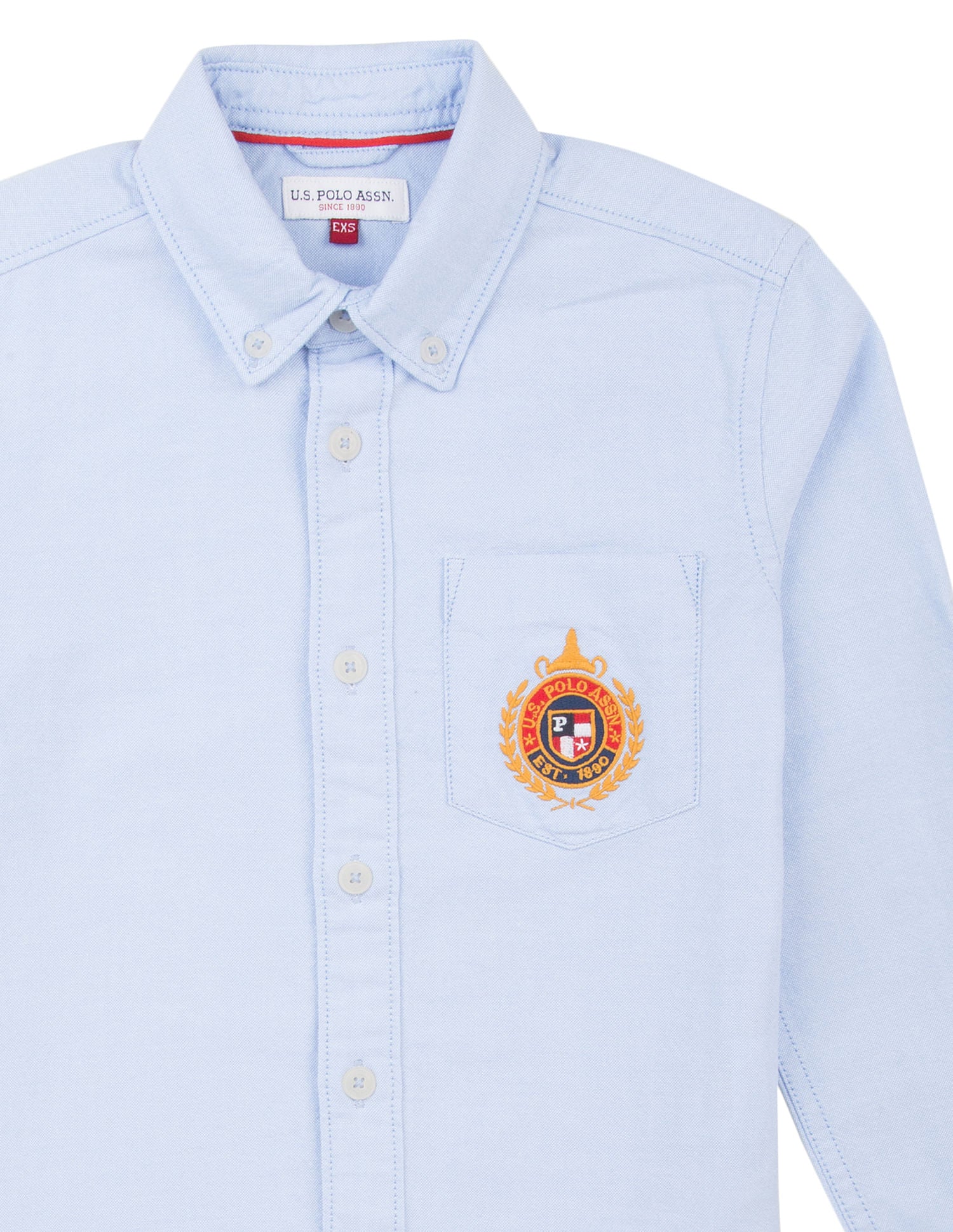 Boys Regular Fit Oxford Shirt Light Blue - U.S. Polo Assn. India | Large