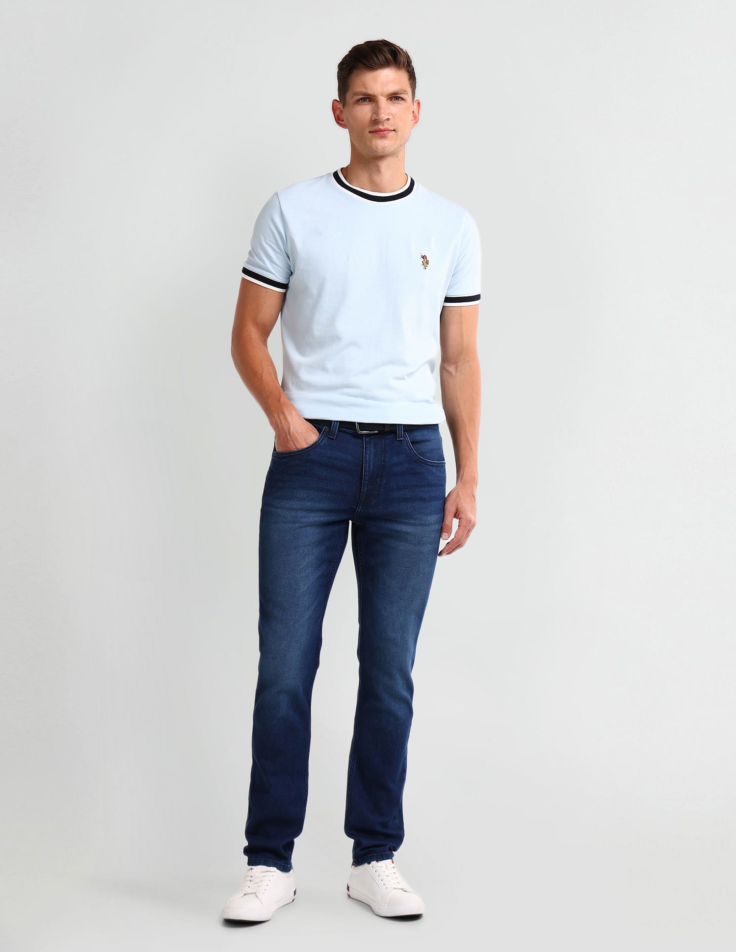 Brandon Slim Tapered Blue Jeans Blue - U.S. Polo Assn. India | Large