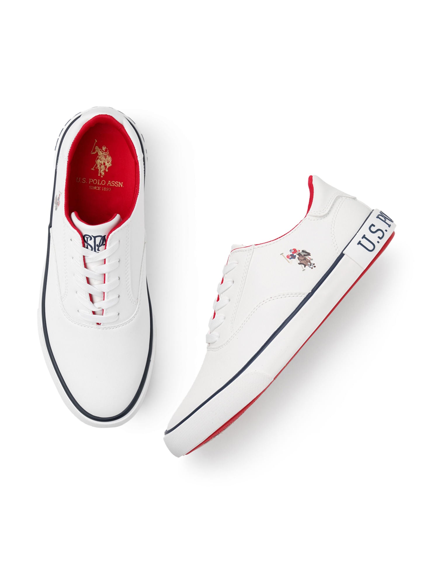 U.S. Polo Assn. Women Parker 2.0 Round Toe Casual Sneakers White - U.S. POLO ASSN. | Large