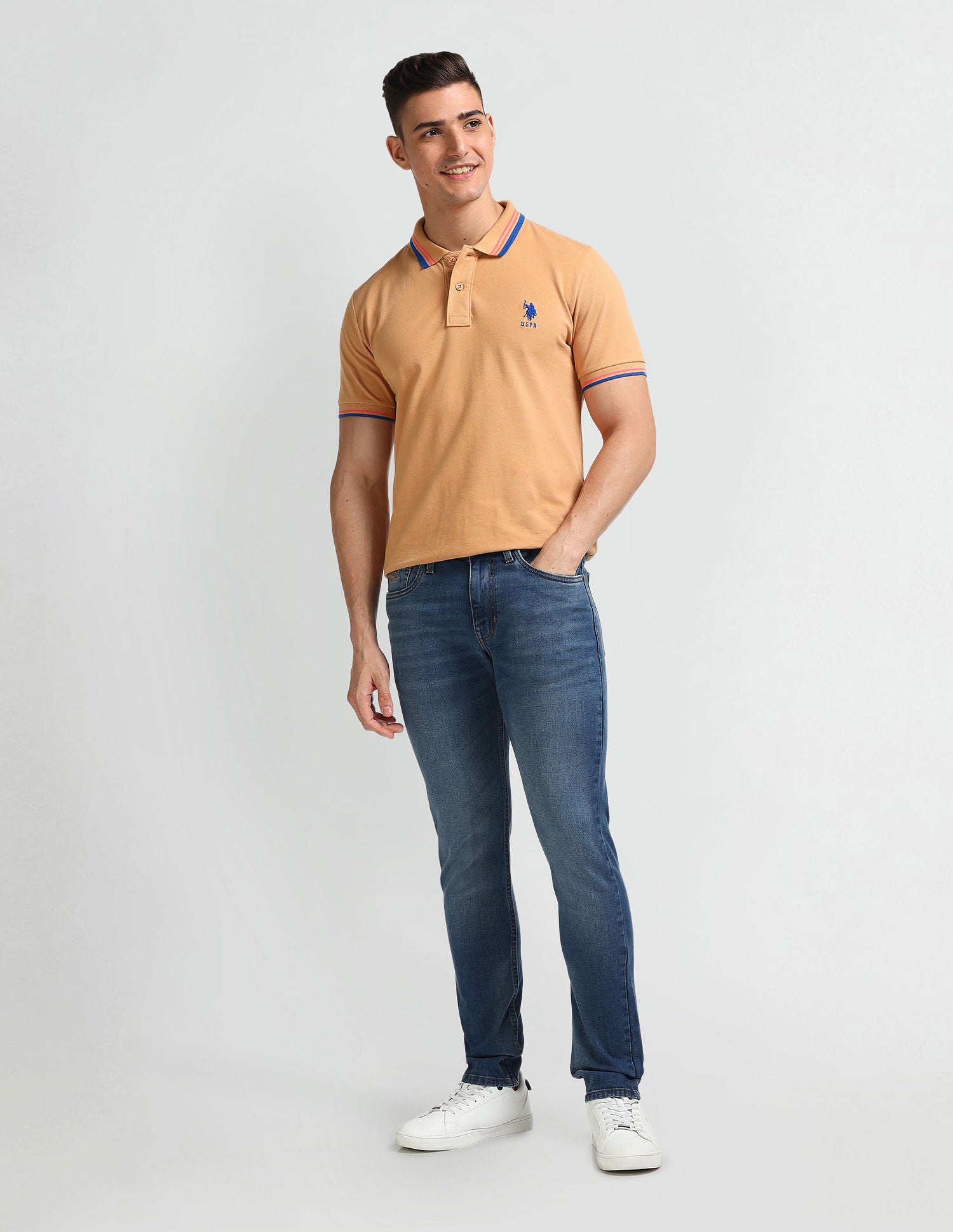 Brandon Slim Tapered Blue Jeans Blue - U.S. Polo Assn. India | Large
