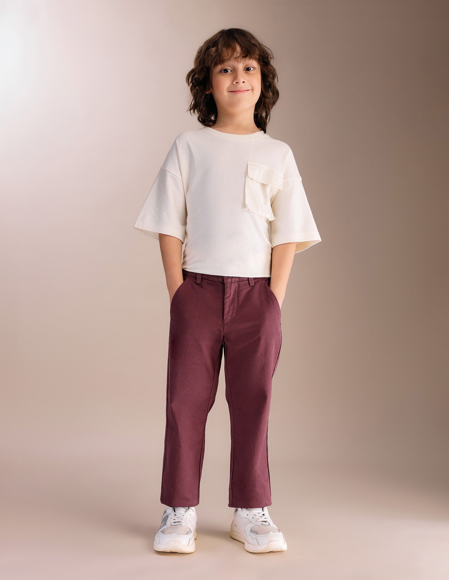 Boys Pure Cotton Twill Trousers Maroon - U.S. POLO ASSN. | Large