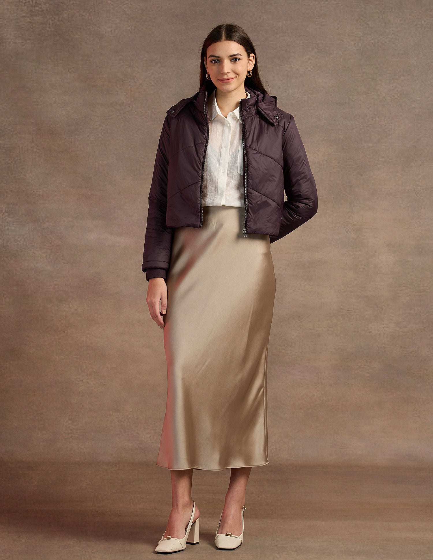 Detachable Hood Puffer Jacket Wine - U.S. POLO ASSN. | Large