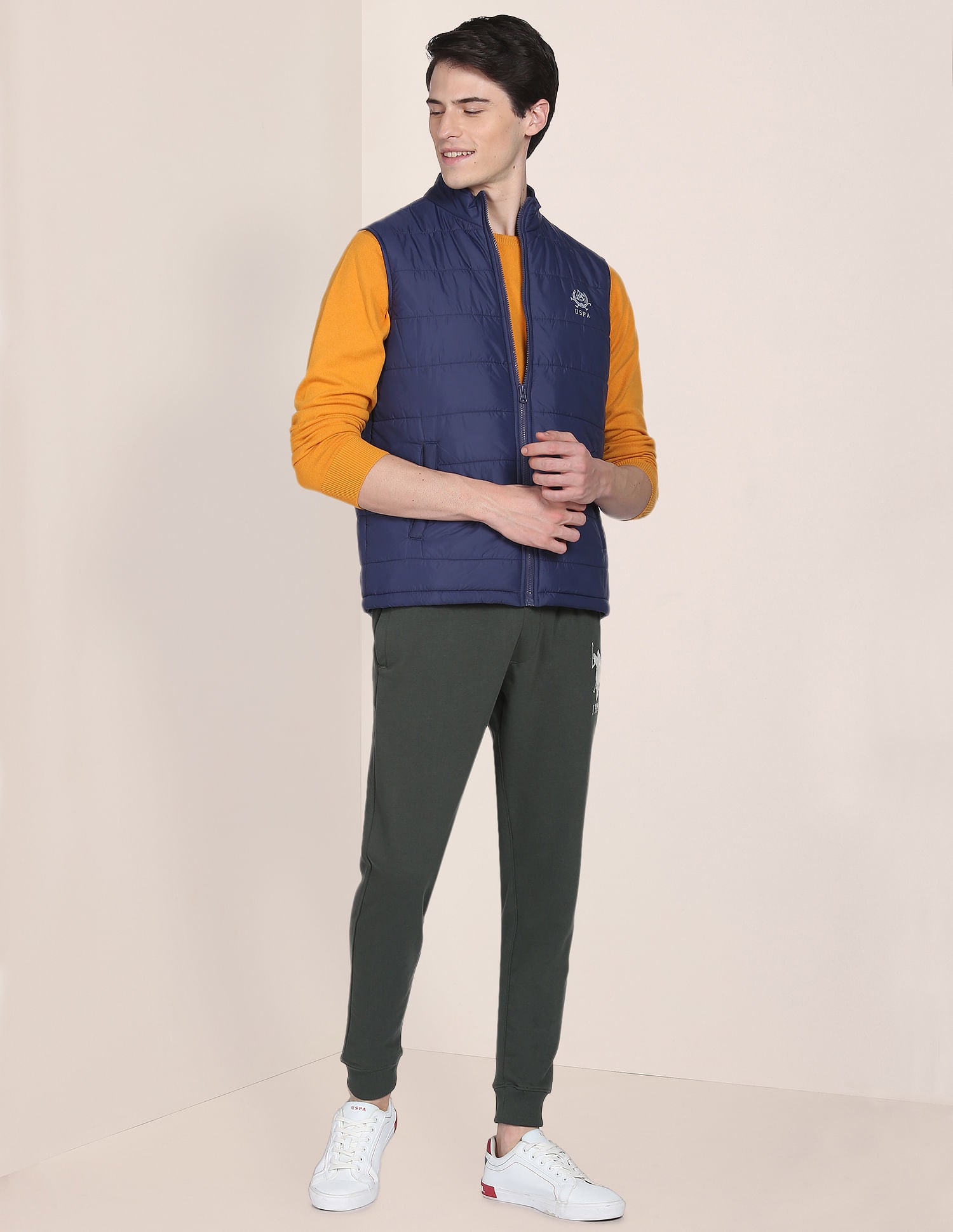 Solid Sleeveless Puffer Jacket Navy - U.S. POLO ASSN. | Large