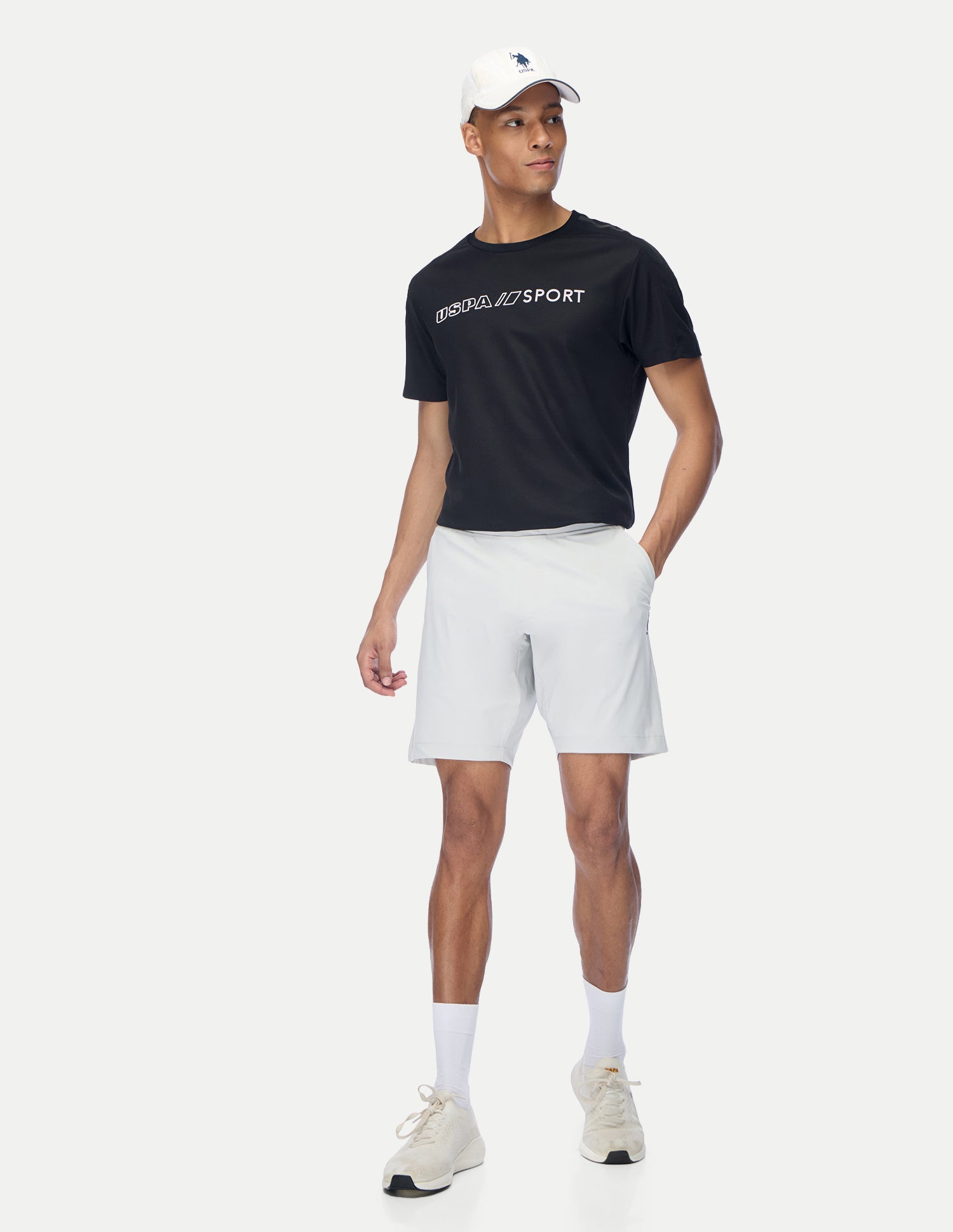 Brand Embossed Regular Fit Active T-Shirt Black - U.S. Polo Assn. India | Large