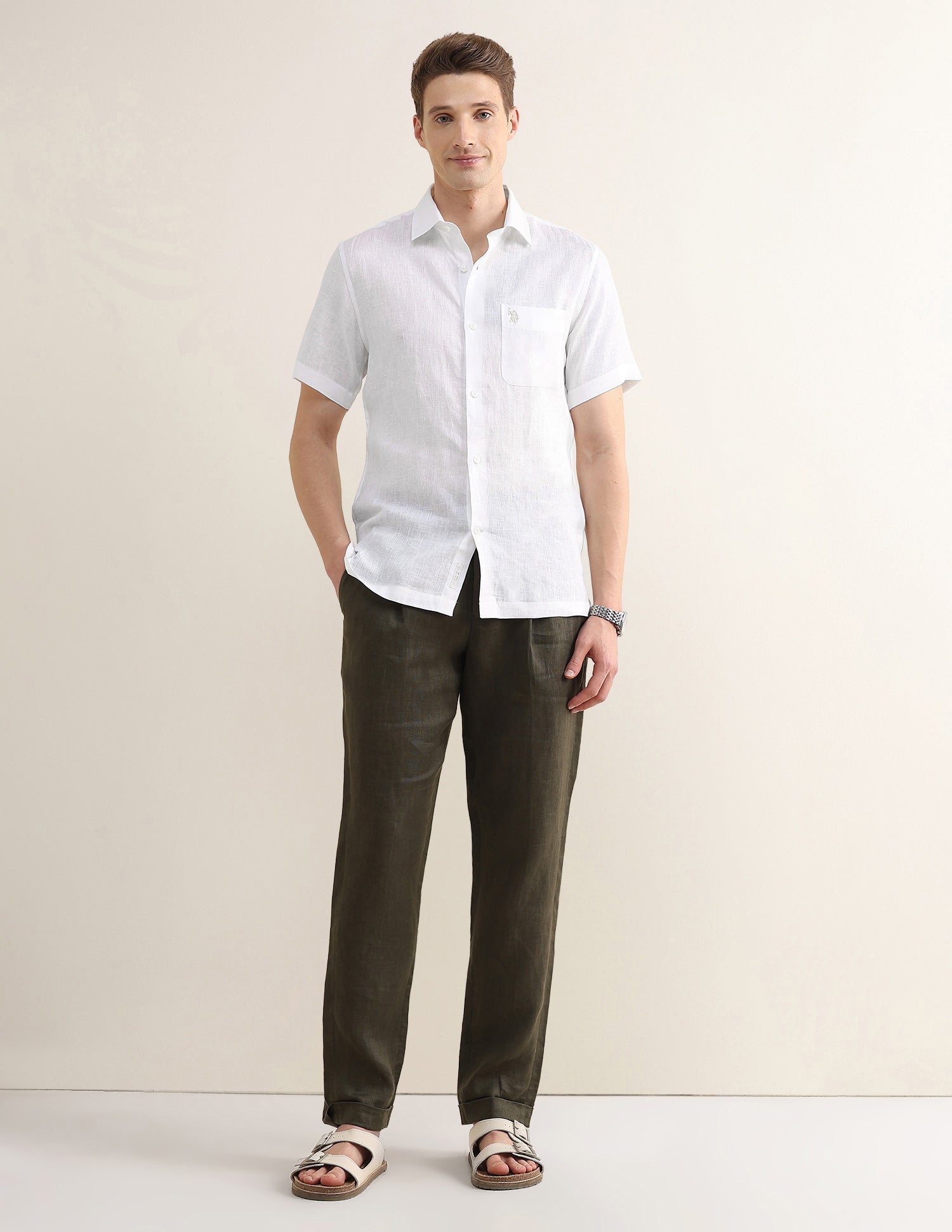 Solid Regular Fit Shirt White - U.S. Polo Assn. India | Large