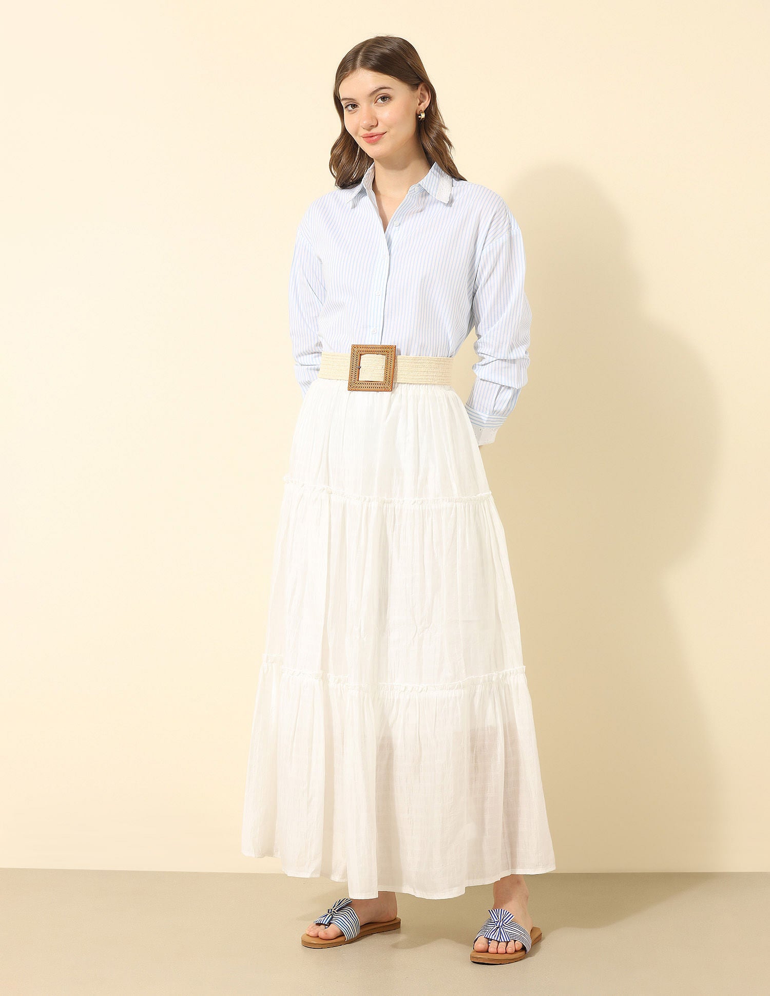 Vertical Striped Regular Fit Shirt Light Blue - U.S. POLO ASSN. | Large