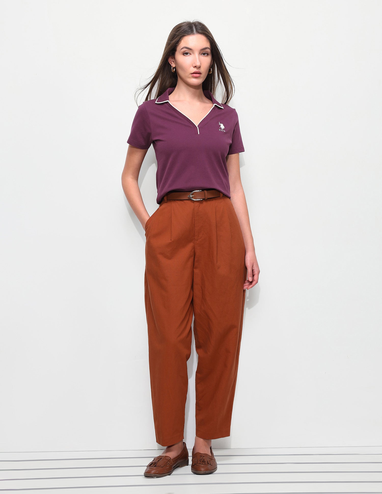 Solid Regular Fit Polo Shirt Wine - U.S. Polo Assn. India | Large