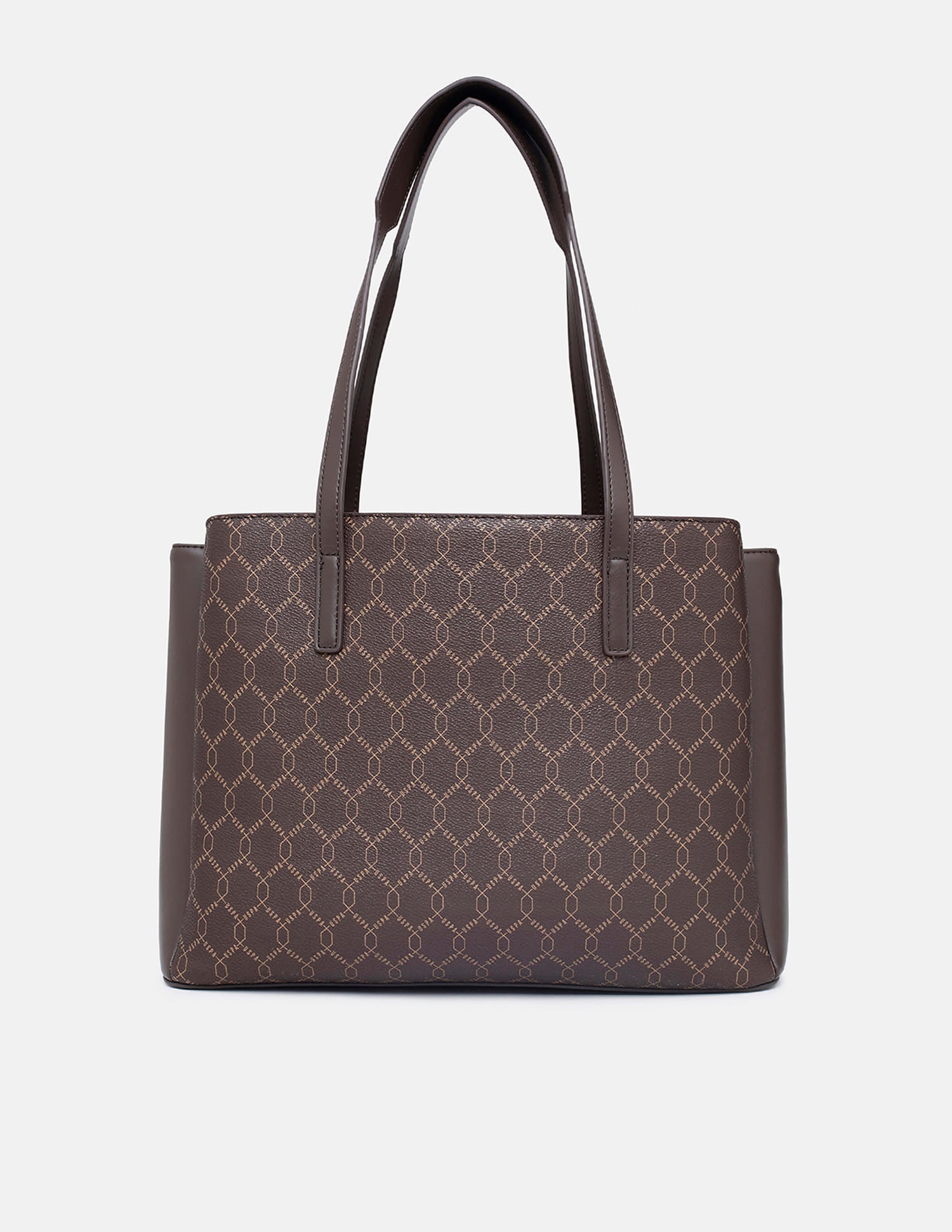 Cia Monogram Tote Bag Brown - U.S. Polo Assn. India | Large