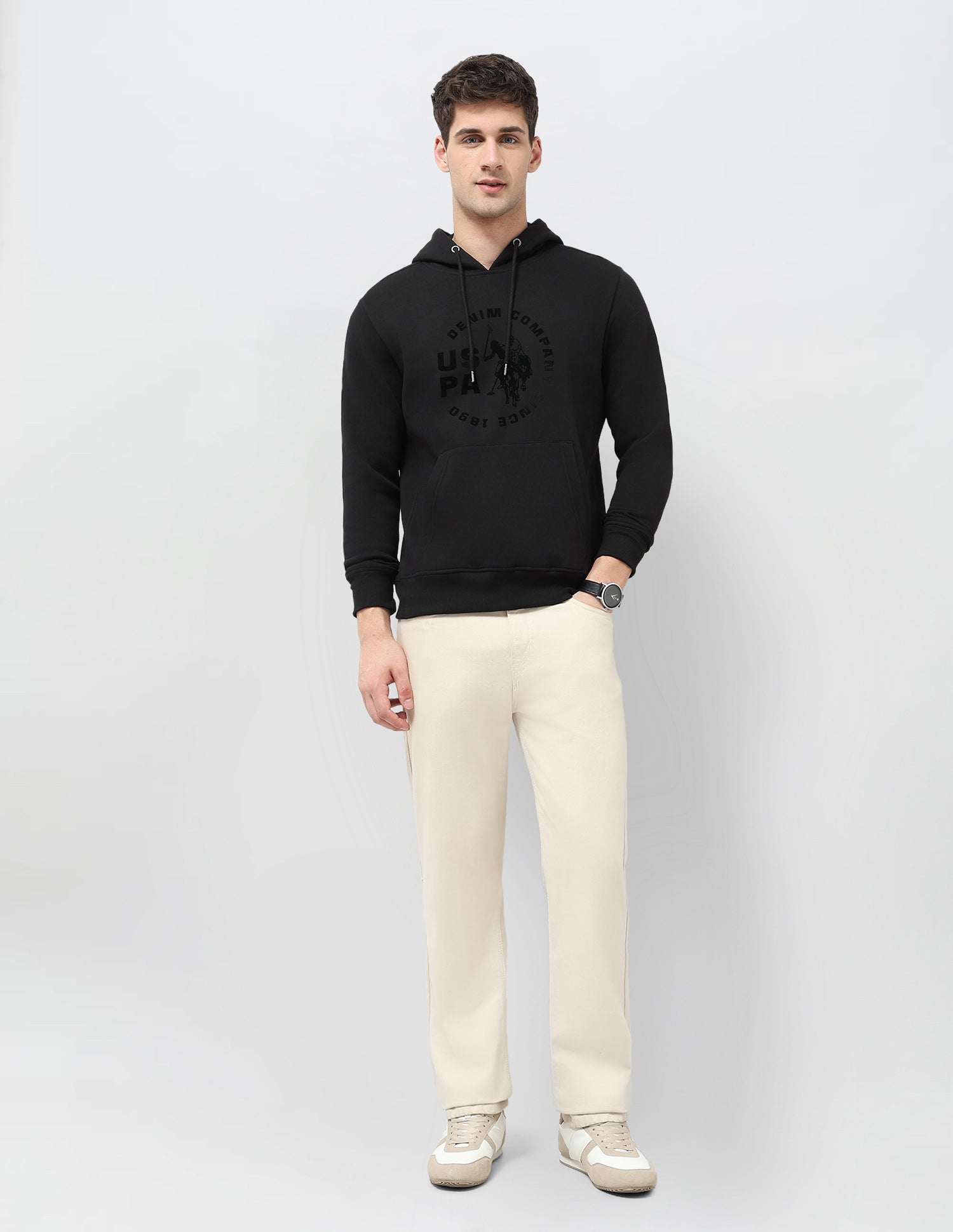 Brand Printed Regular Fit Sweatshirt Black - U.S. POLO ASSN. | Large