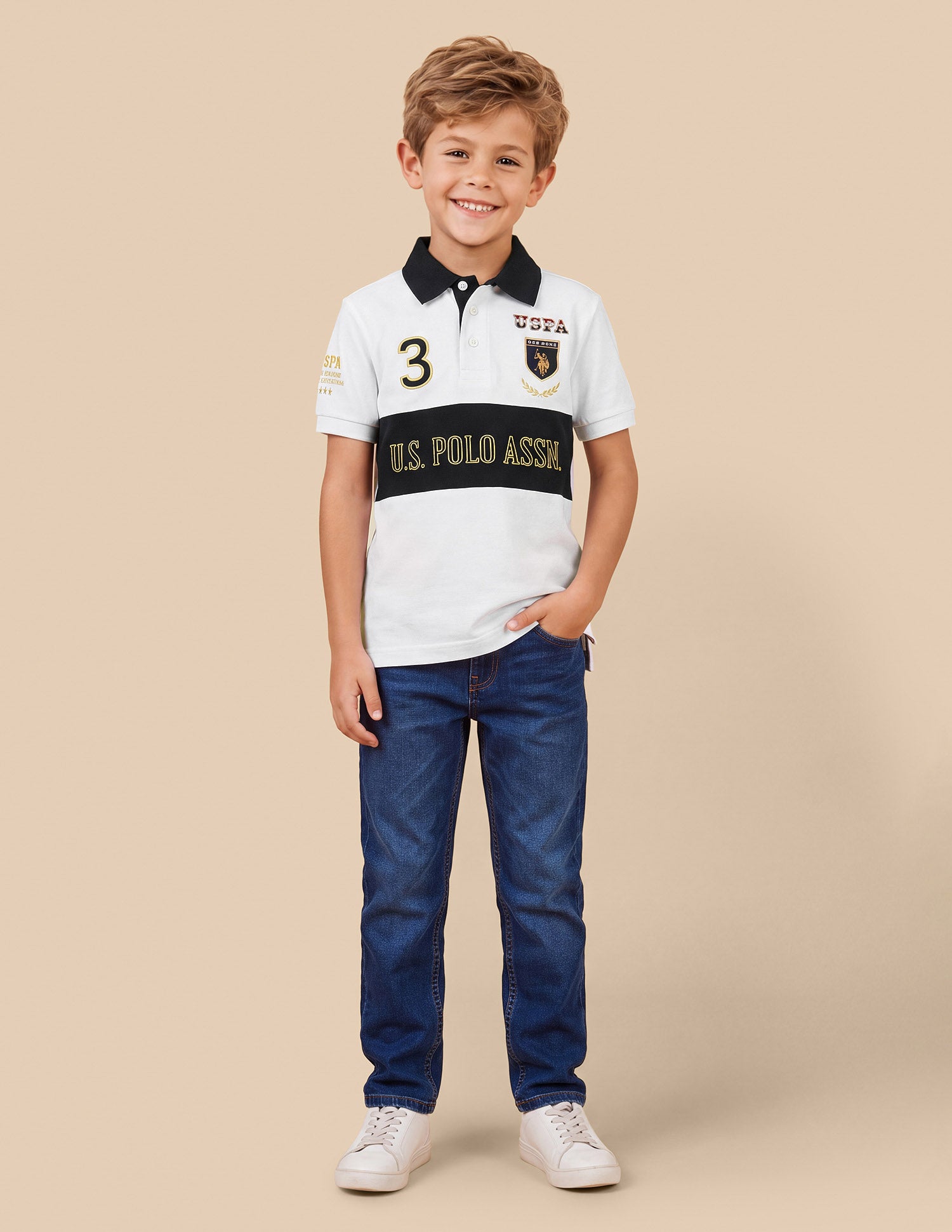 Brand Embroidered Regular Fit Polo Shirt White - U.S. Polo Assn. India | Large