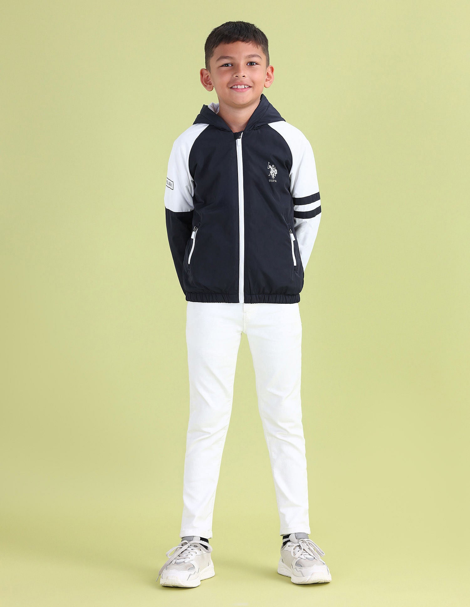 Boys Regular Fit Solid Casual Jacket Navy - U.S. POLO ASSN. | Large