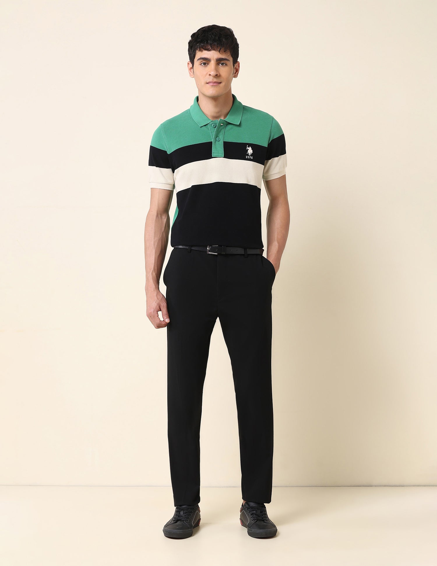 Slim Fit Classic Polo Shirt Black - U.S. Polo Assn. India | Large