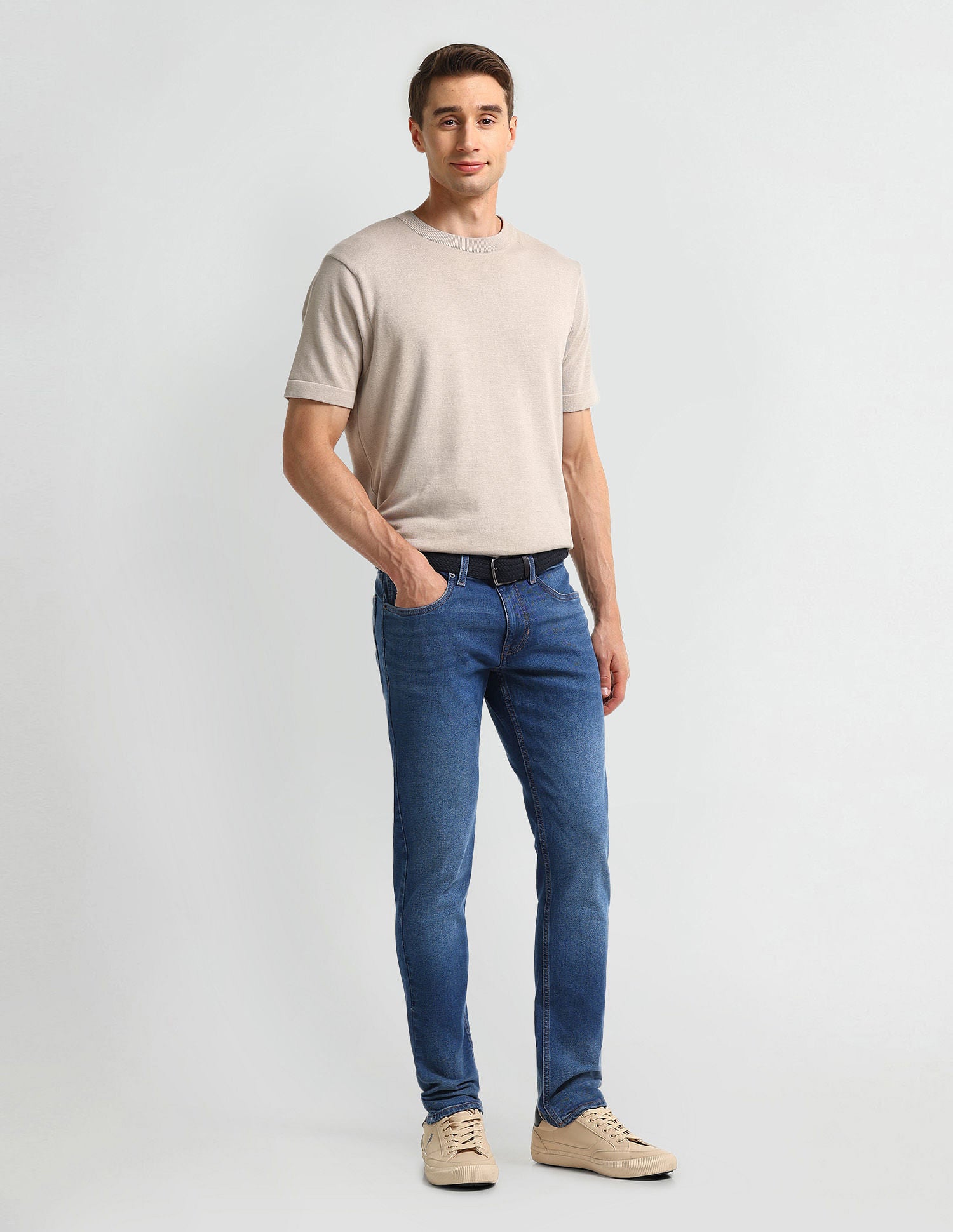 Brandon Slim Tapered Blue Jeans Light Blue - U.S. Polo Assn. India | Large
