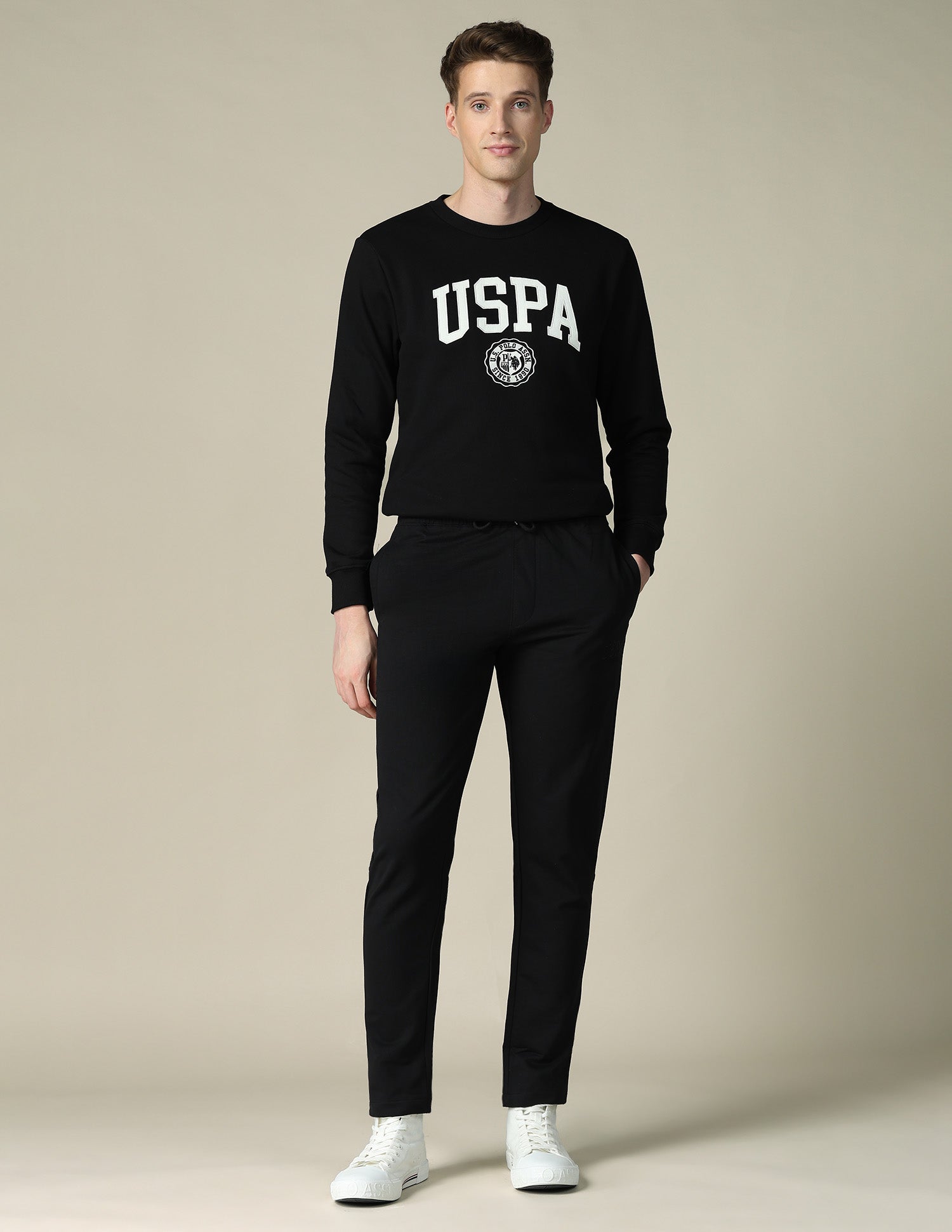 Brand Embroidered Regular Fit Sweatshirt Black - U.S. POLO ASSN. | Large