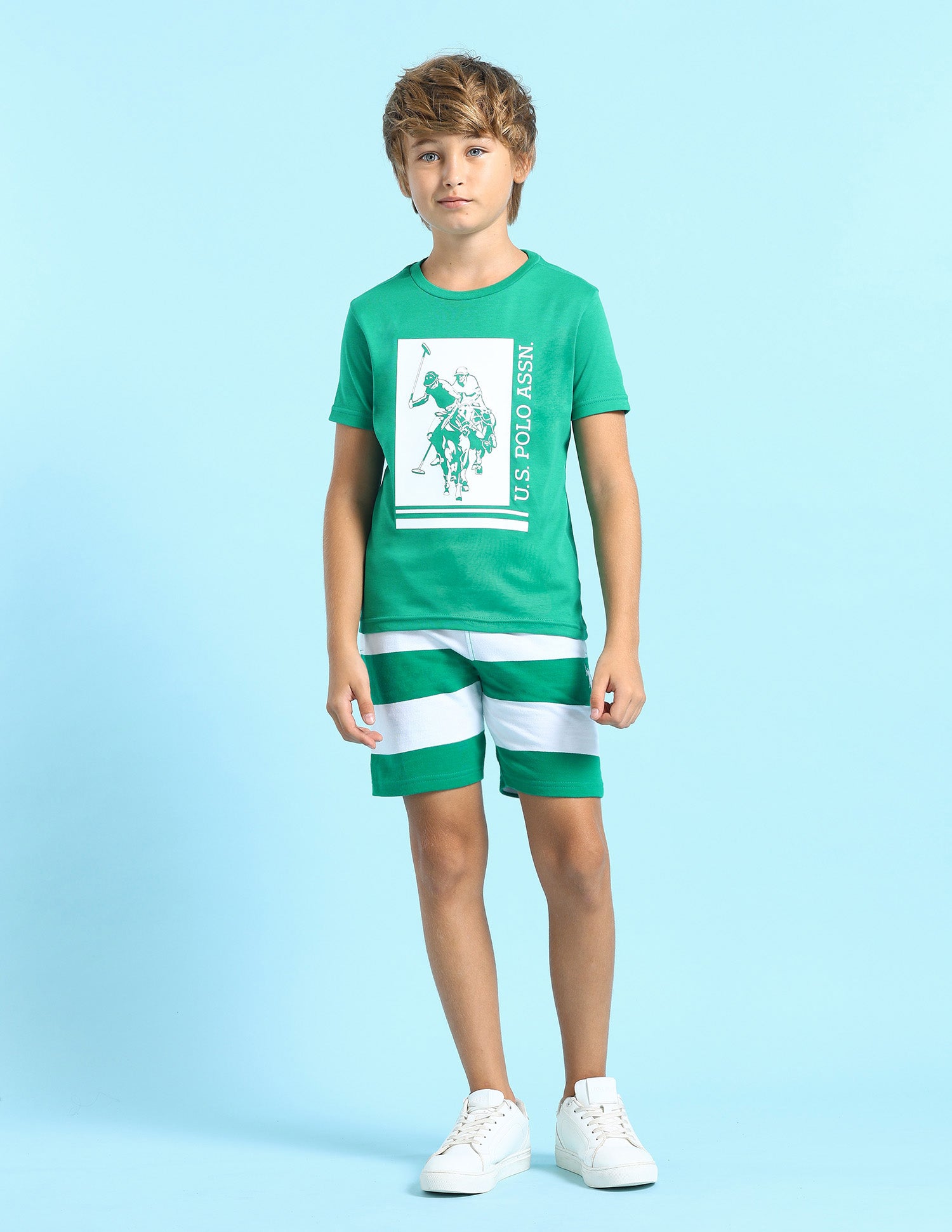 Boys Graphic Printed Regular Fit T-Shirt Dark Green - U.S. POLO ASSN. | Large