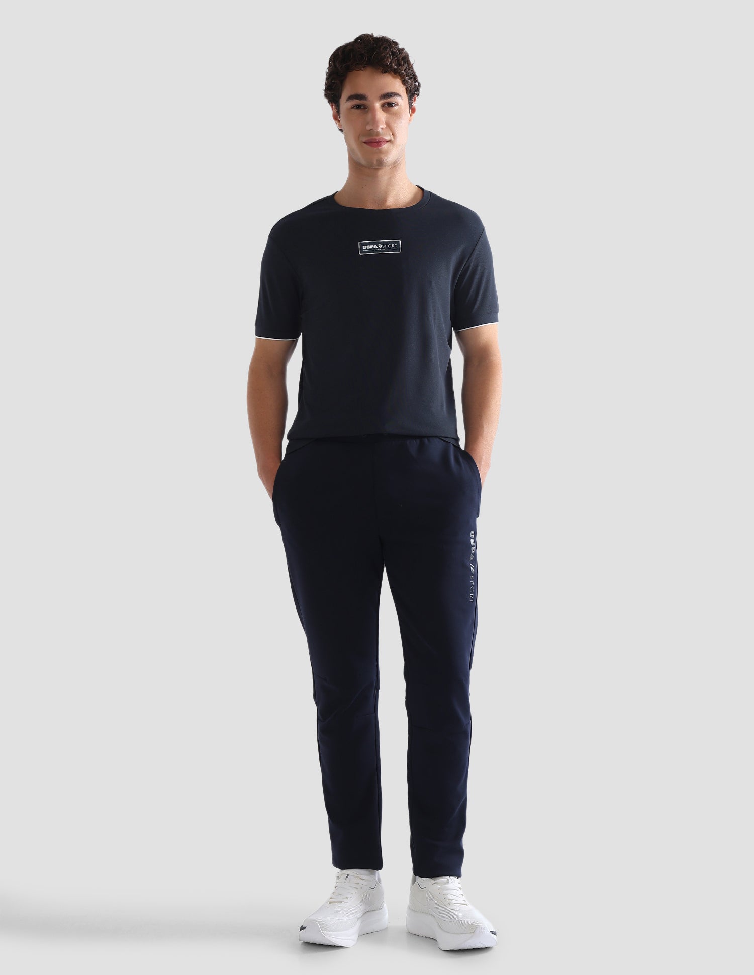 Solid Slim Fit Active T-Shirt Teal - U.S. Polo Assn. India | Large