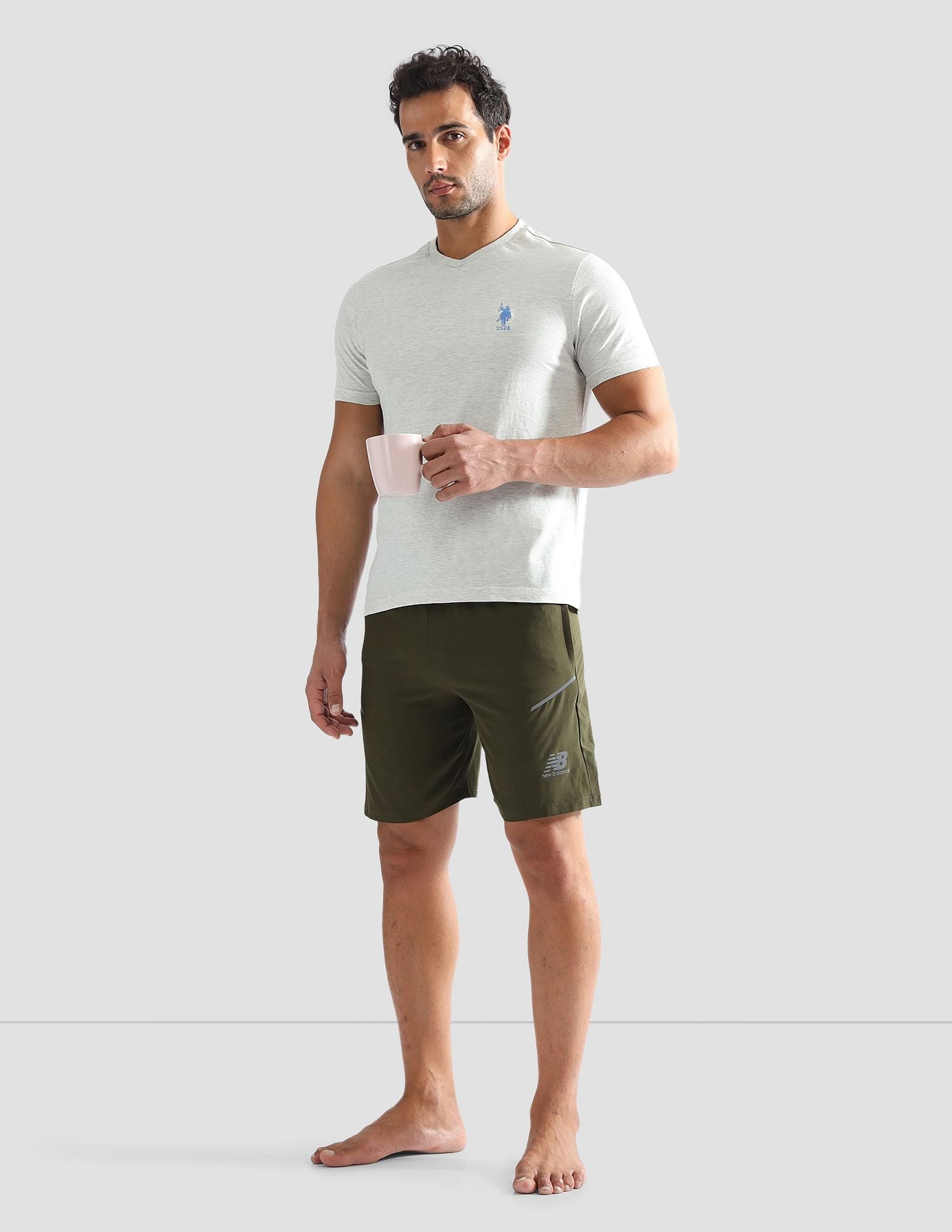 Men Off White I638 Comfort Fit Solid Cotton T-Shirt - Pack Of 1 Cream - U.S. POLO ASSN. | Large