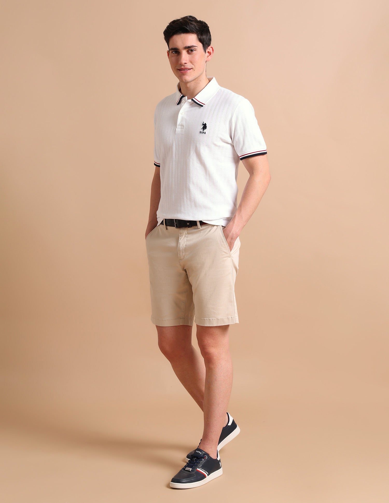 Striped Slim Fit Polo Shirt White - U.S. POLO ASSN. | Large