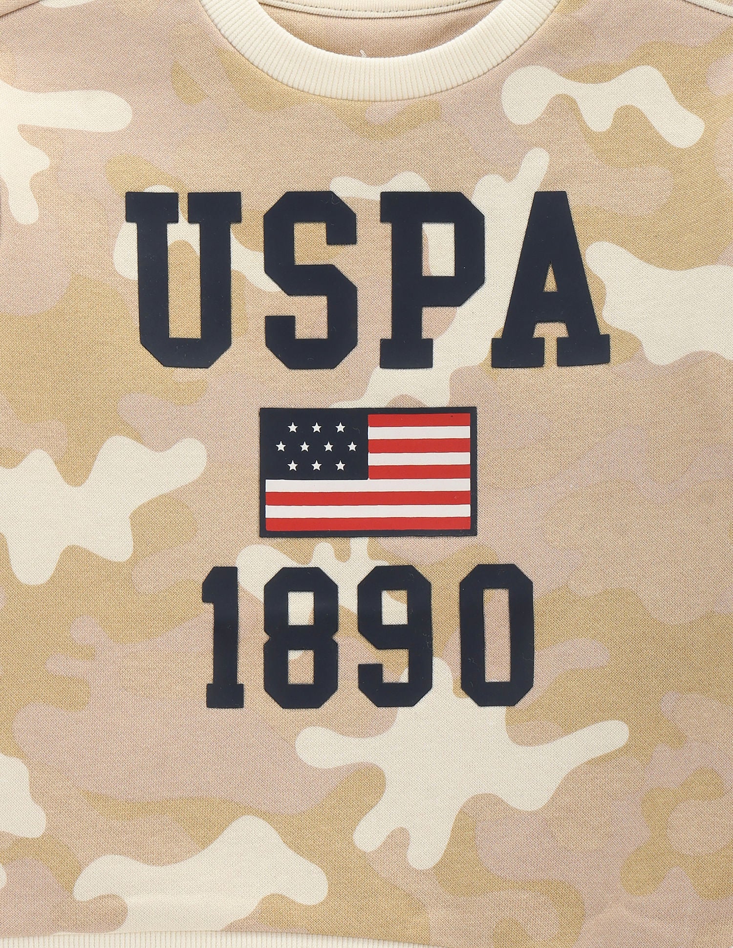 Boys Camouflage Print Sweatshirt Beige - U.S. POLO ASSN. | Large