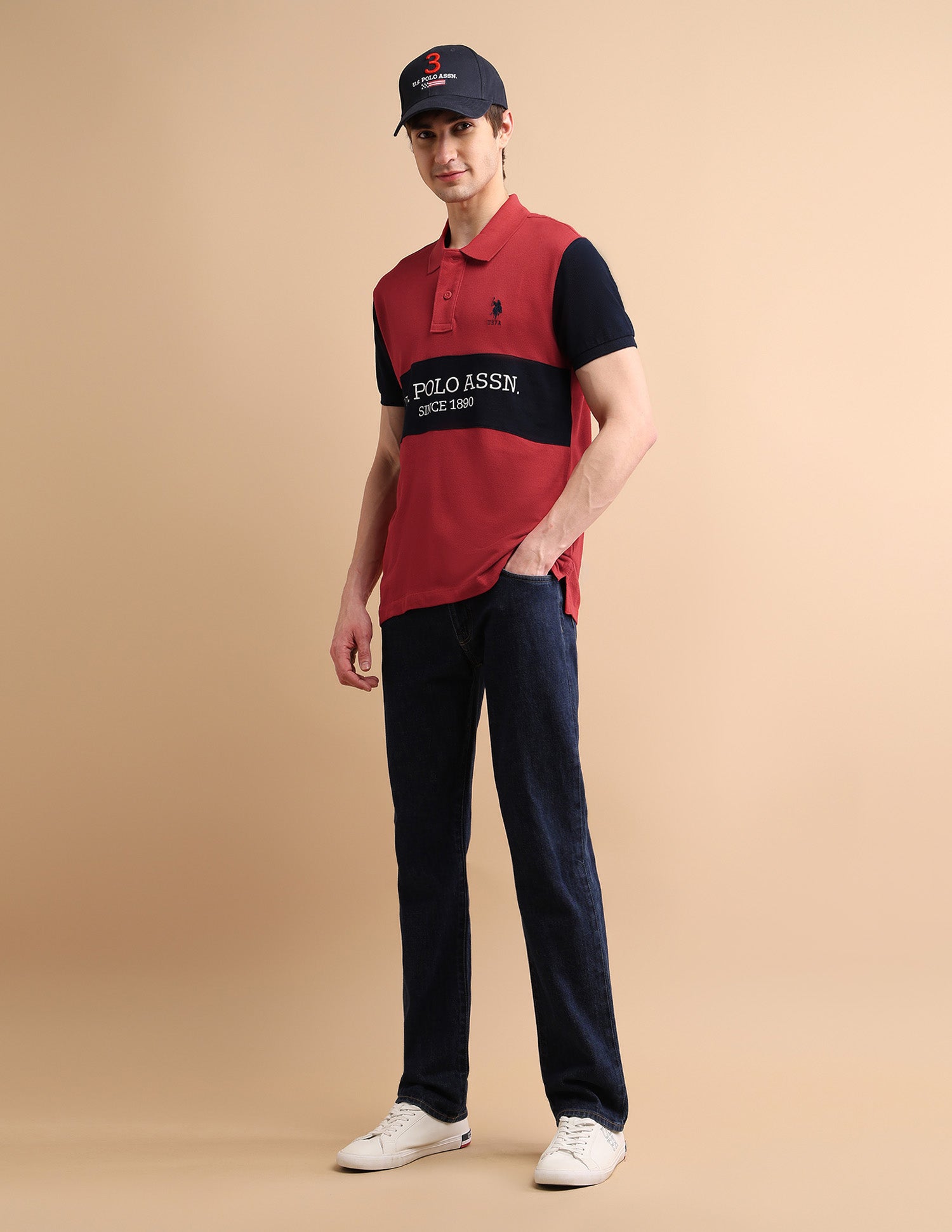 Embroidered Rugby Polo Shirt Red - U.S. POLO ASSN. | Large