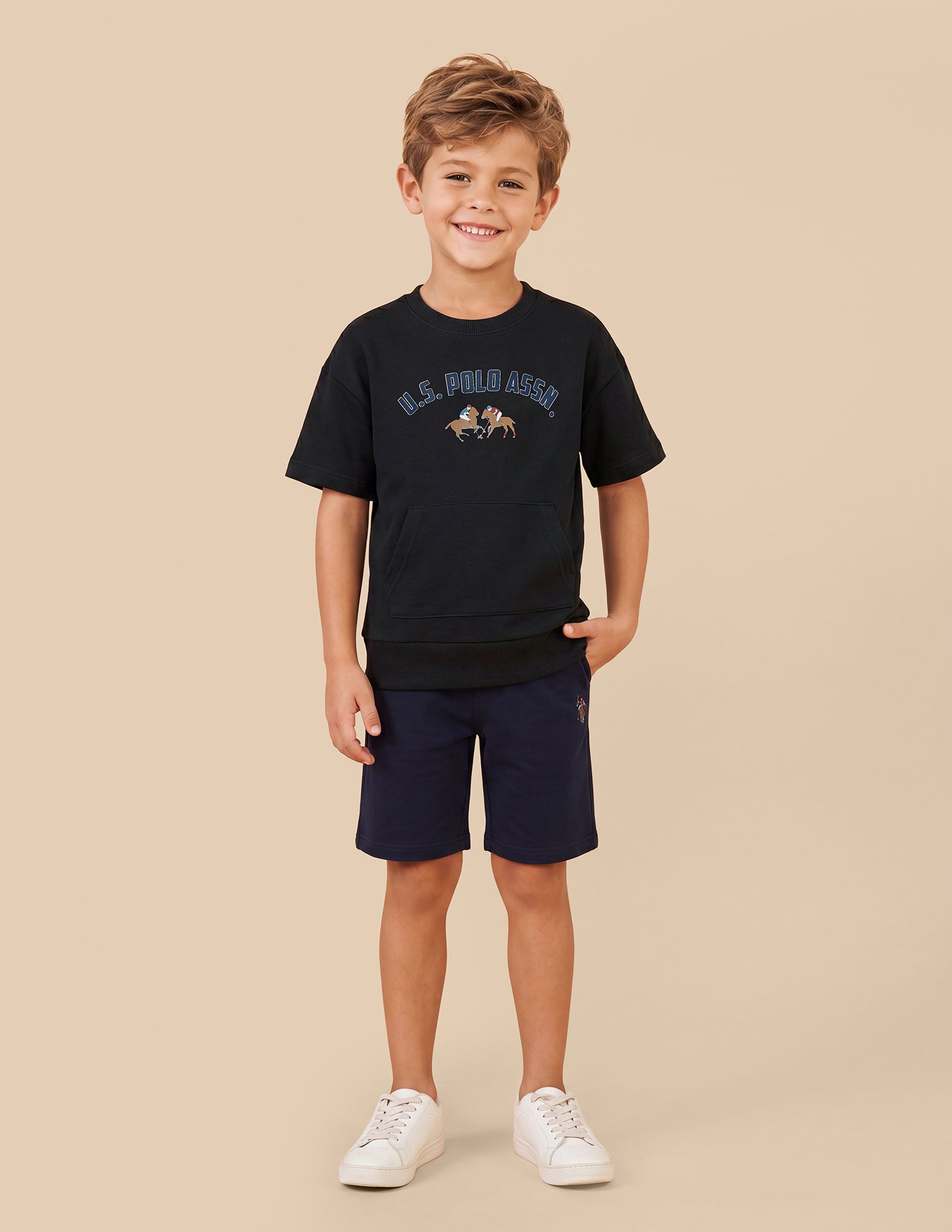 Brand Printed Oversized Fit T-Shirt Navy - U.S. Polo Assn. India | Large