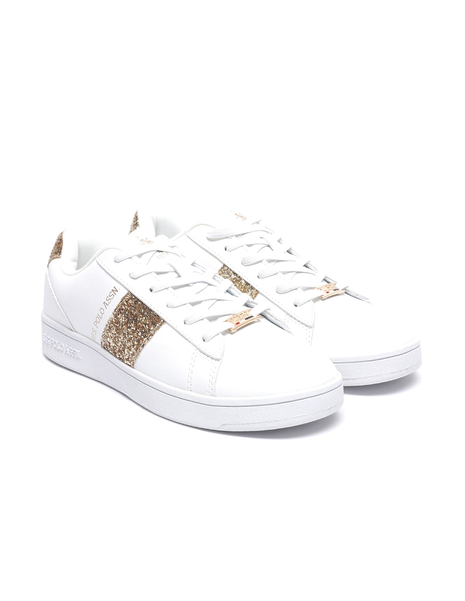 Women Glitter Kate 2.0 Sneakers Off-White - U.S. Polo Assn. India | Large