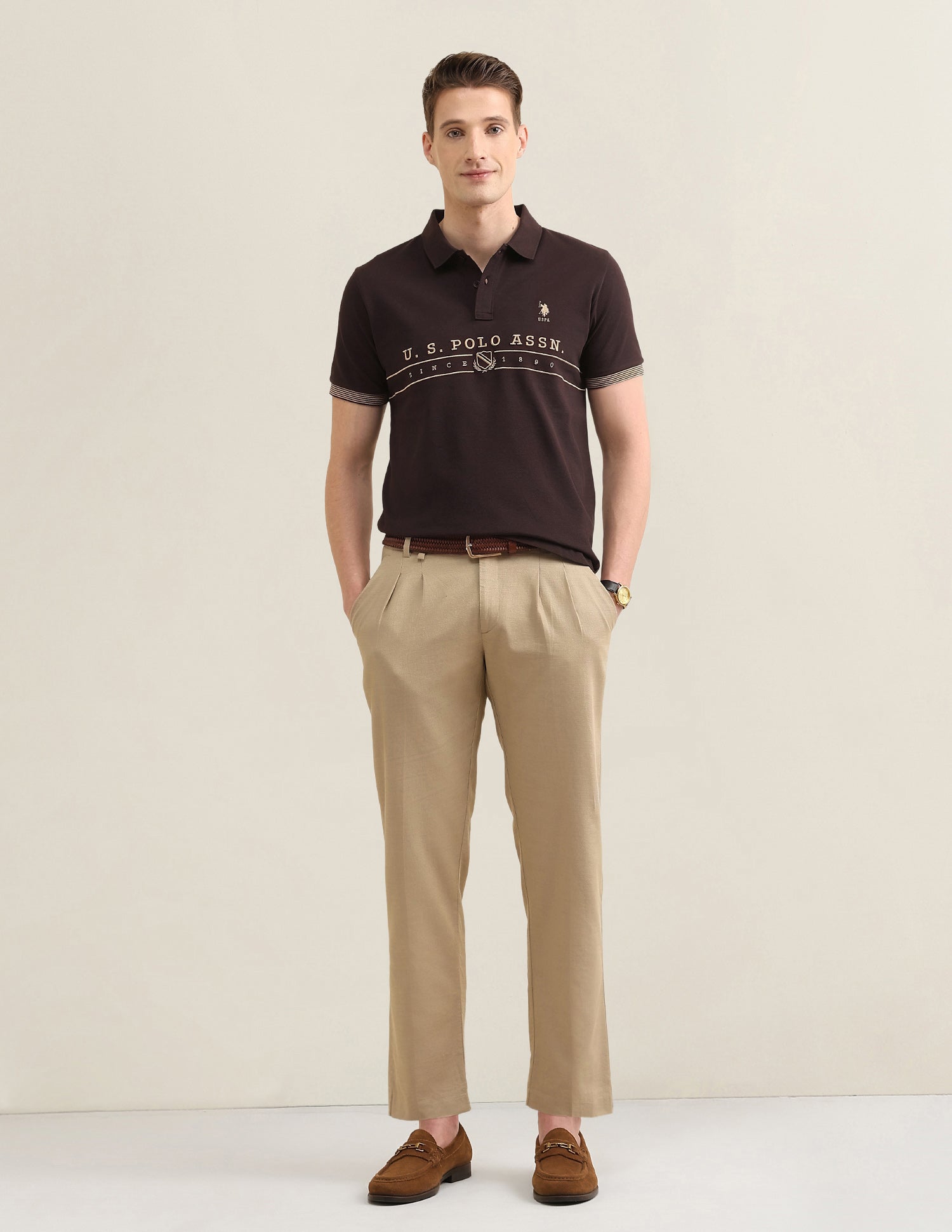 Brand Embroidered Sotogrande Polo Shirt Dark Brown - U.S. Polo Assn. India | Large