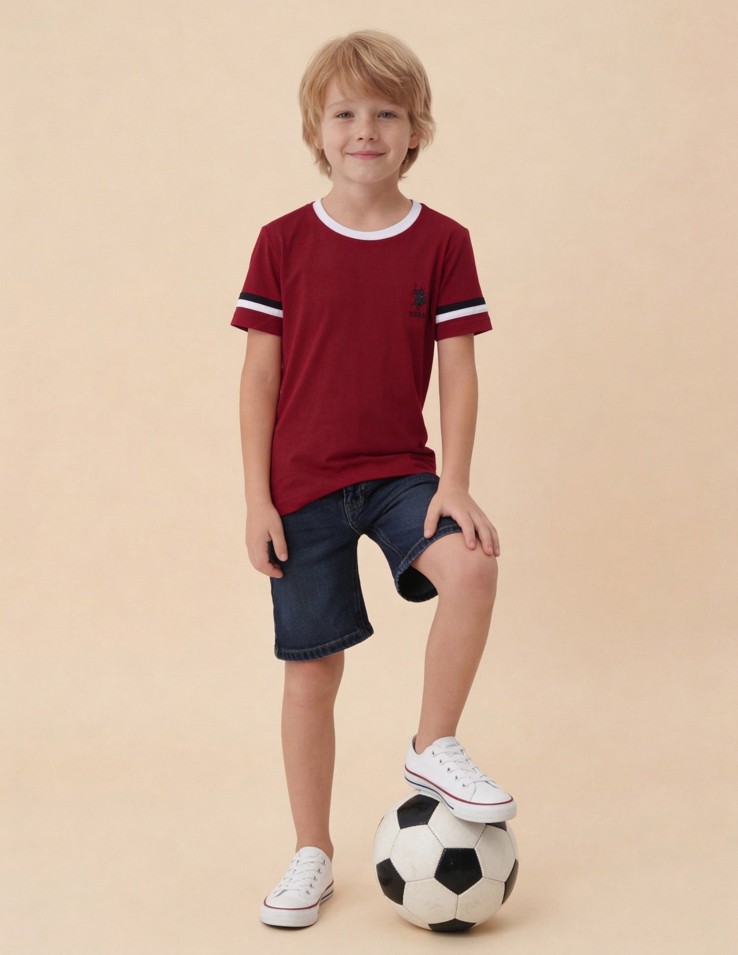 Horizontal Striped And Solid Regular Fit T-Shirt - Pack Of 2 Assorted - U.S. Polo Assn. India | Large