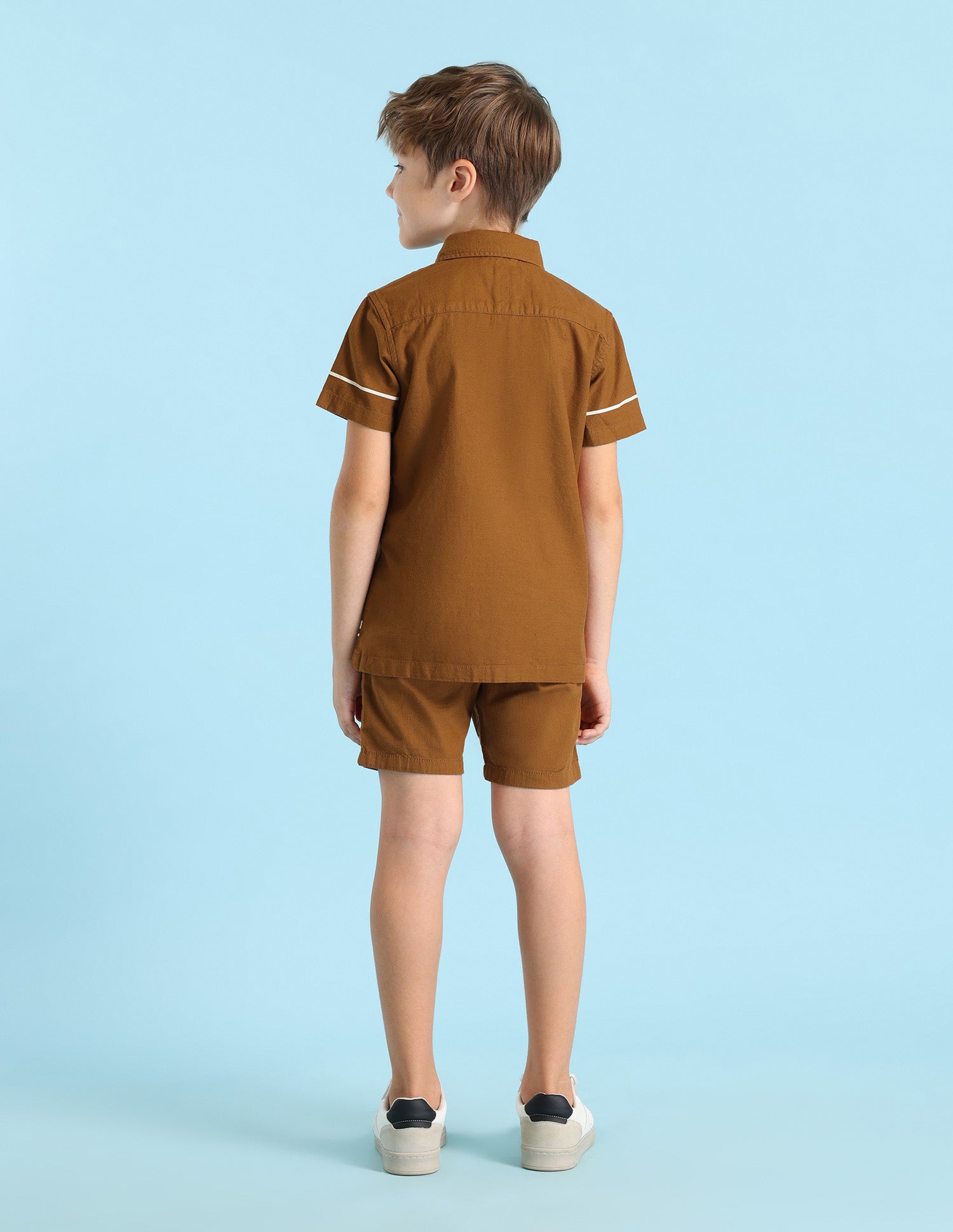 Boys Vertical Striped Boxy Fit Shirt Brown - U.S. POLO ASSN. | Large