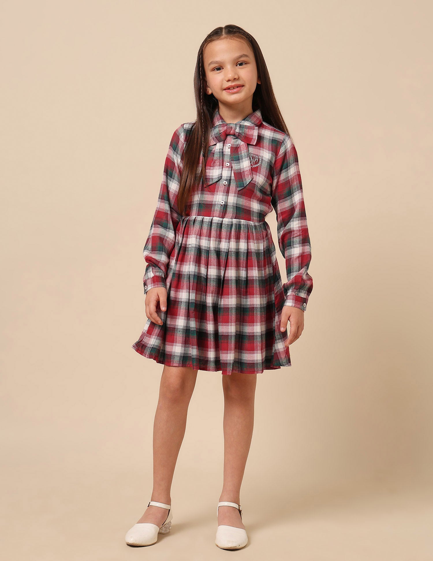 Girls Checked Shirt Dress Red - U.S. POLO ASSN. | Large