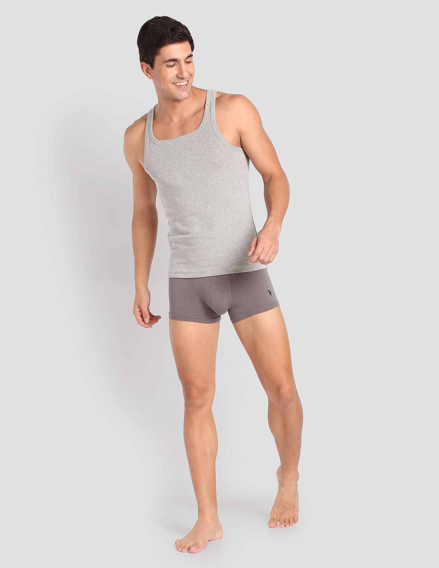 Pure Cotton Ribbed EV006 Vest - Pack Of 1 Grey - U.S. POLO ASSN. | Large