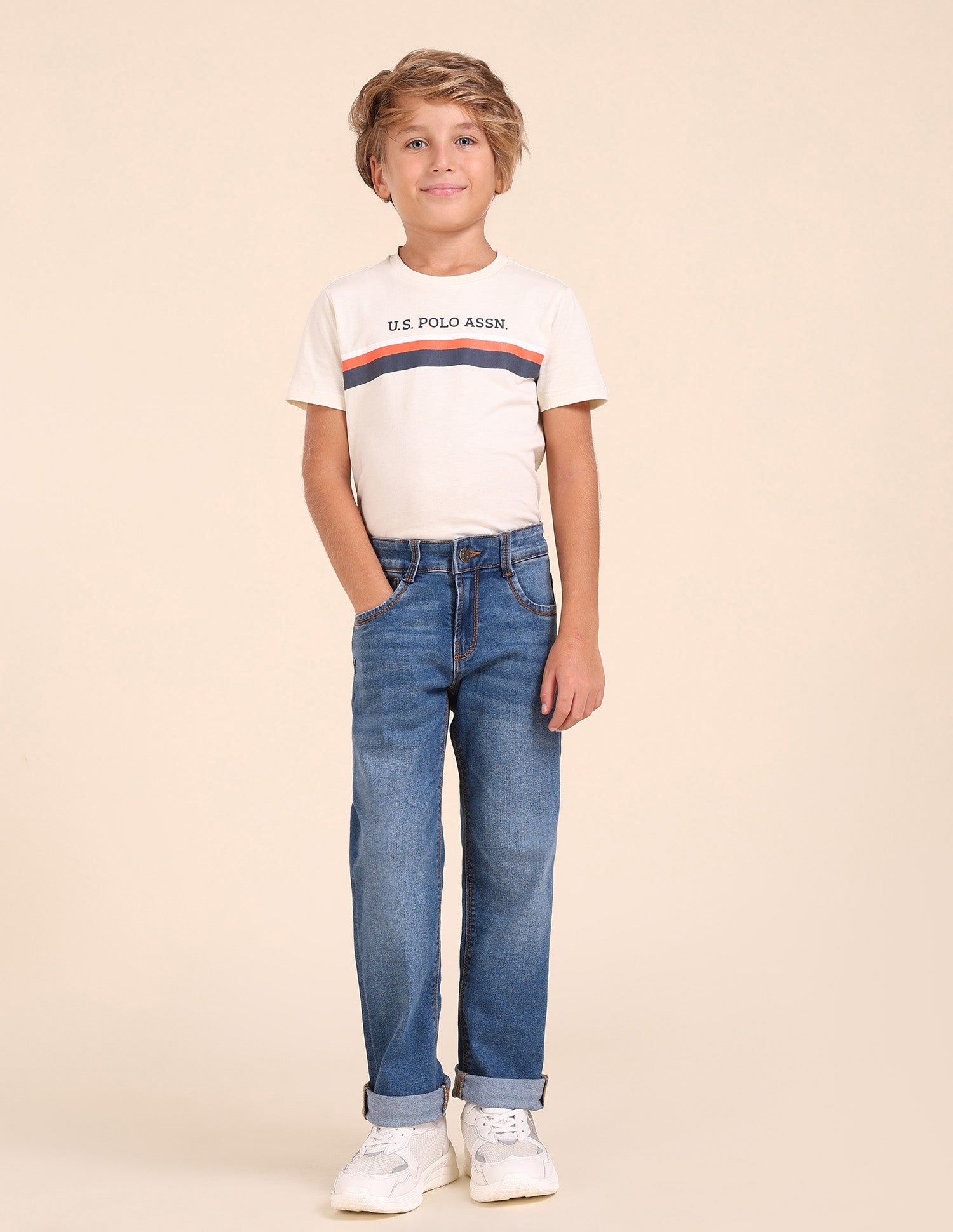 Boys Relaxed Fit Blue Jeans Blue - U.S. POLO ASSN. | Large