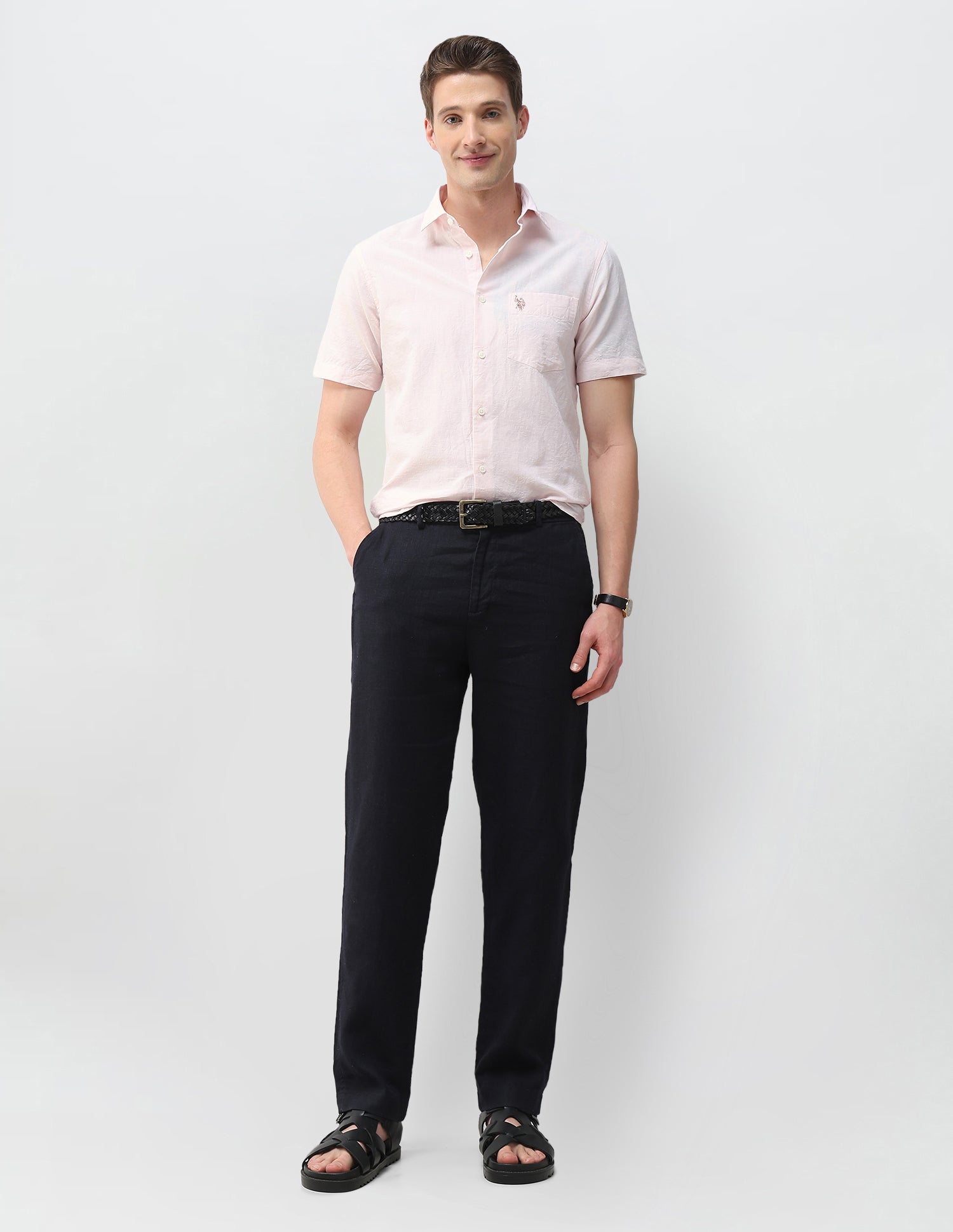 Solid Regular Fit Shirt Pink - U.S. Polo Assn. India | Large