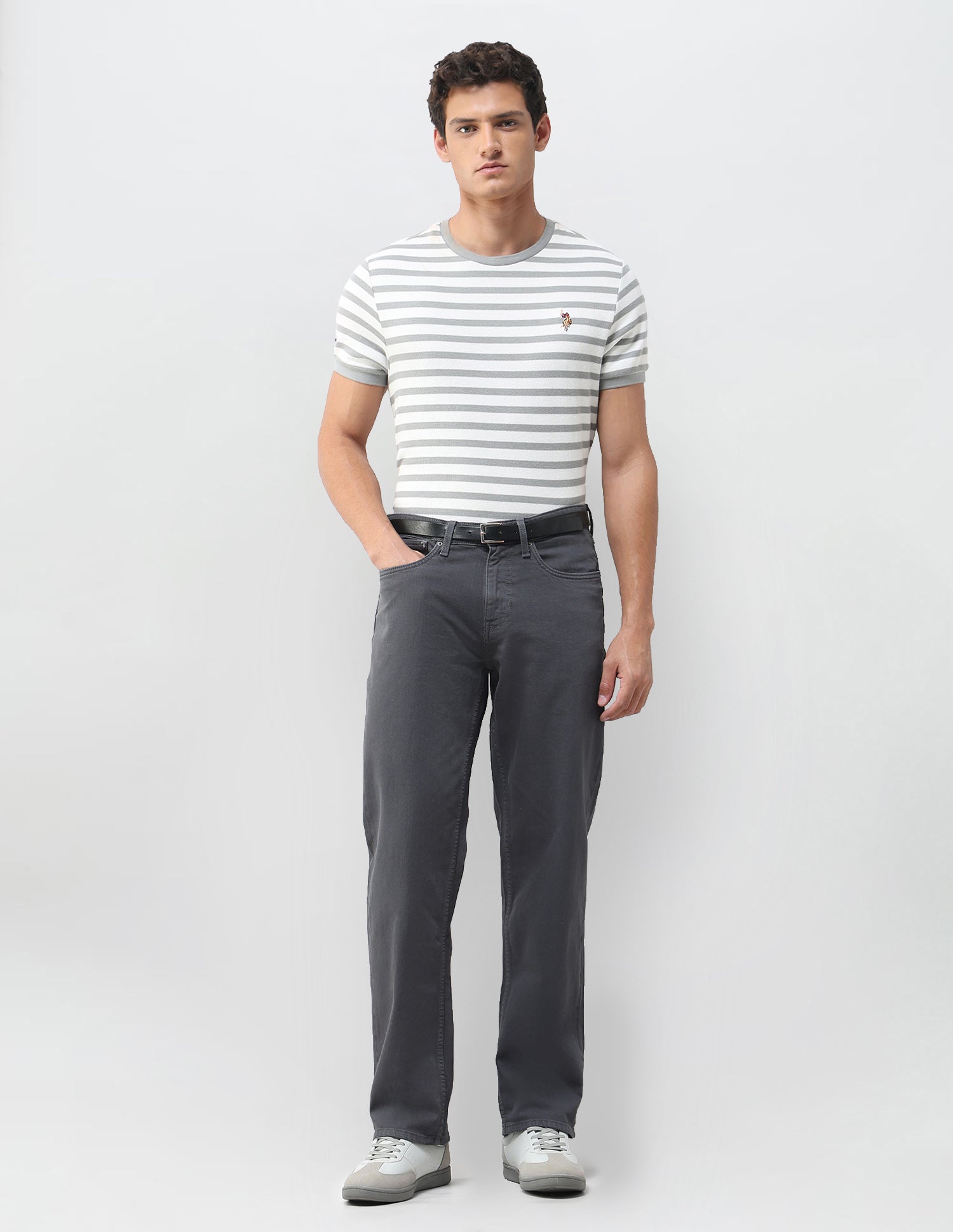 Shawn Relaxed Fit Grey Jeans Dark Grey - U.S. Polo Assn. India | Large