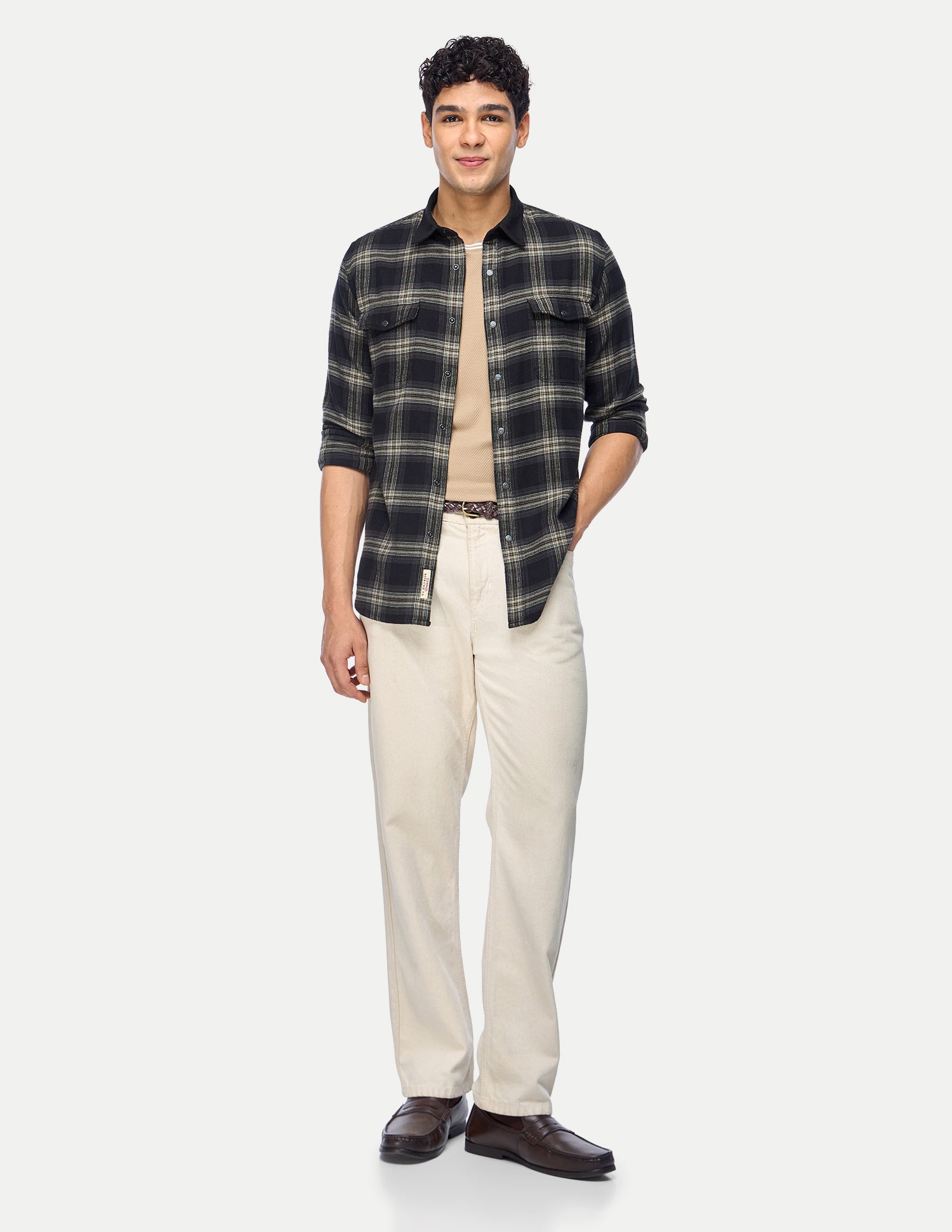 Plaid Checked Twill Shirt Black - U.S. Polo Assn. India | Large