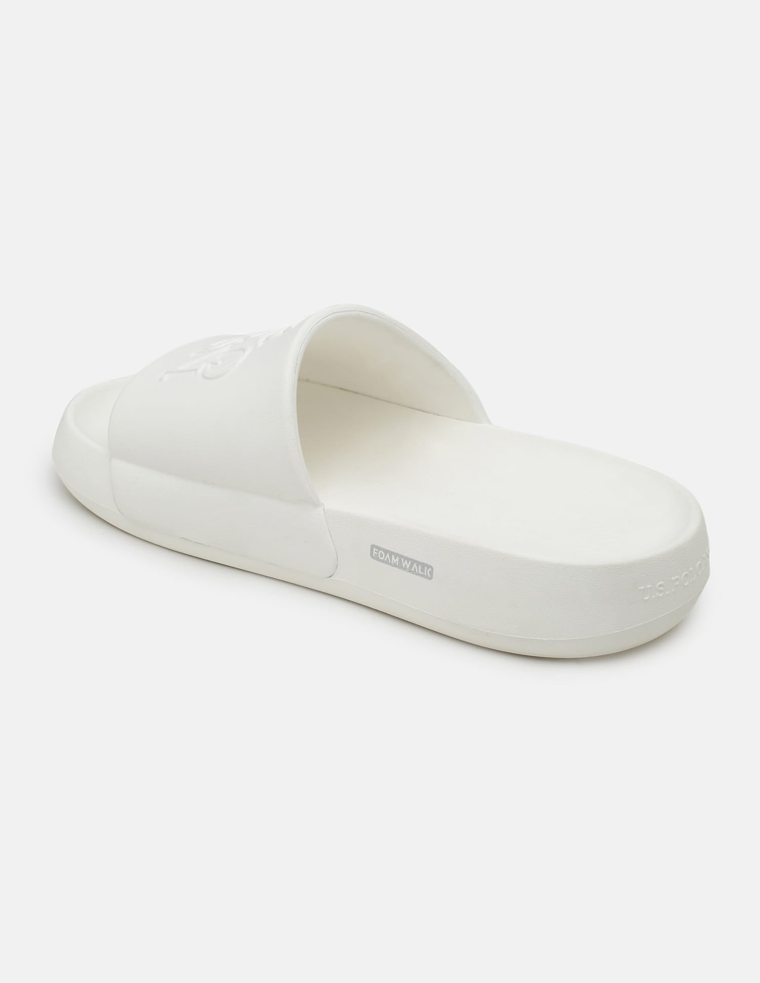 Brand Embossed Luna Sliders White - U.S. Polo Assn. India | Large