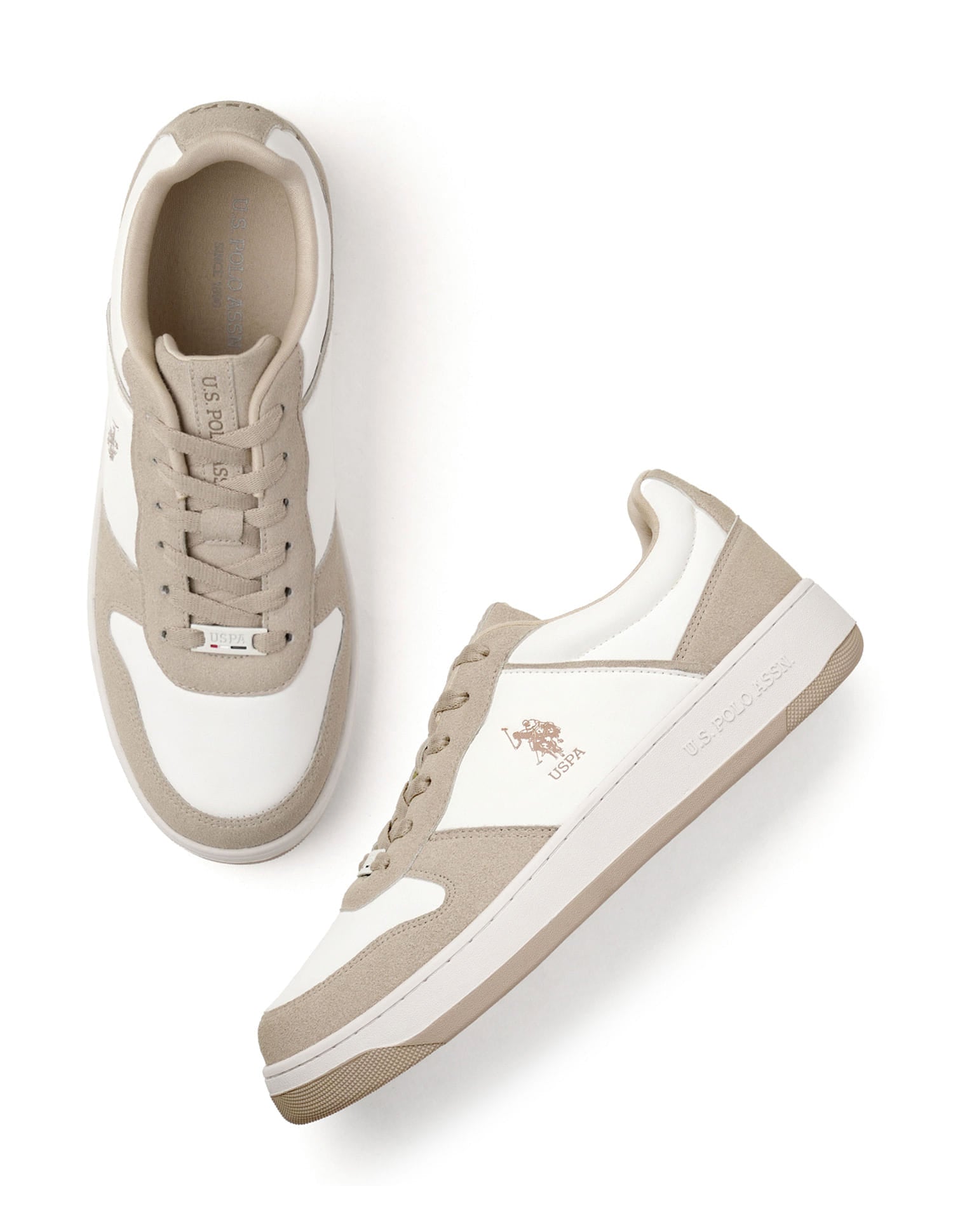 Men Joan Colourblocked Sneakers Beige - U.S. Polo Assn. India | Large