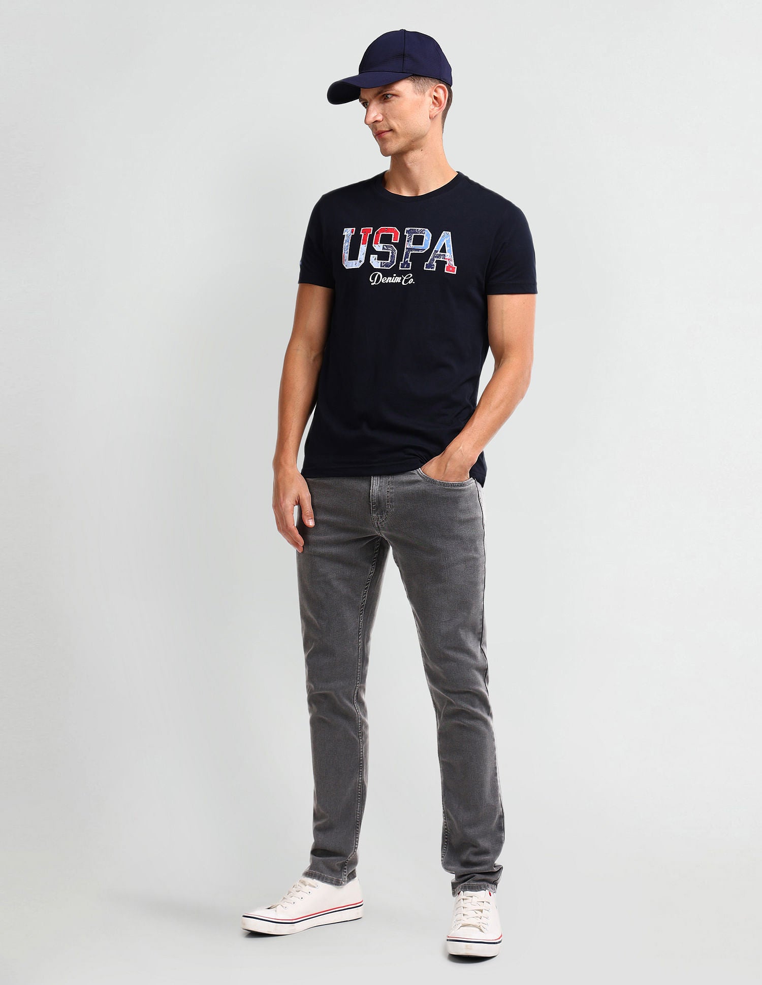 Brandon Slim Tapered Grey Jeans Grey - U.S. Polo Assn. India | Large