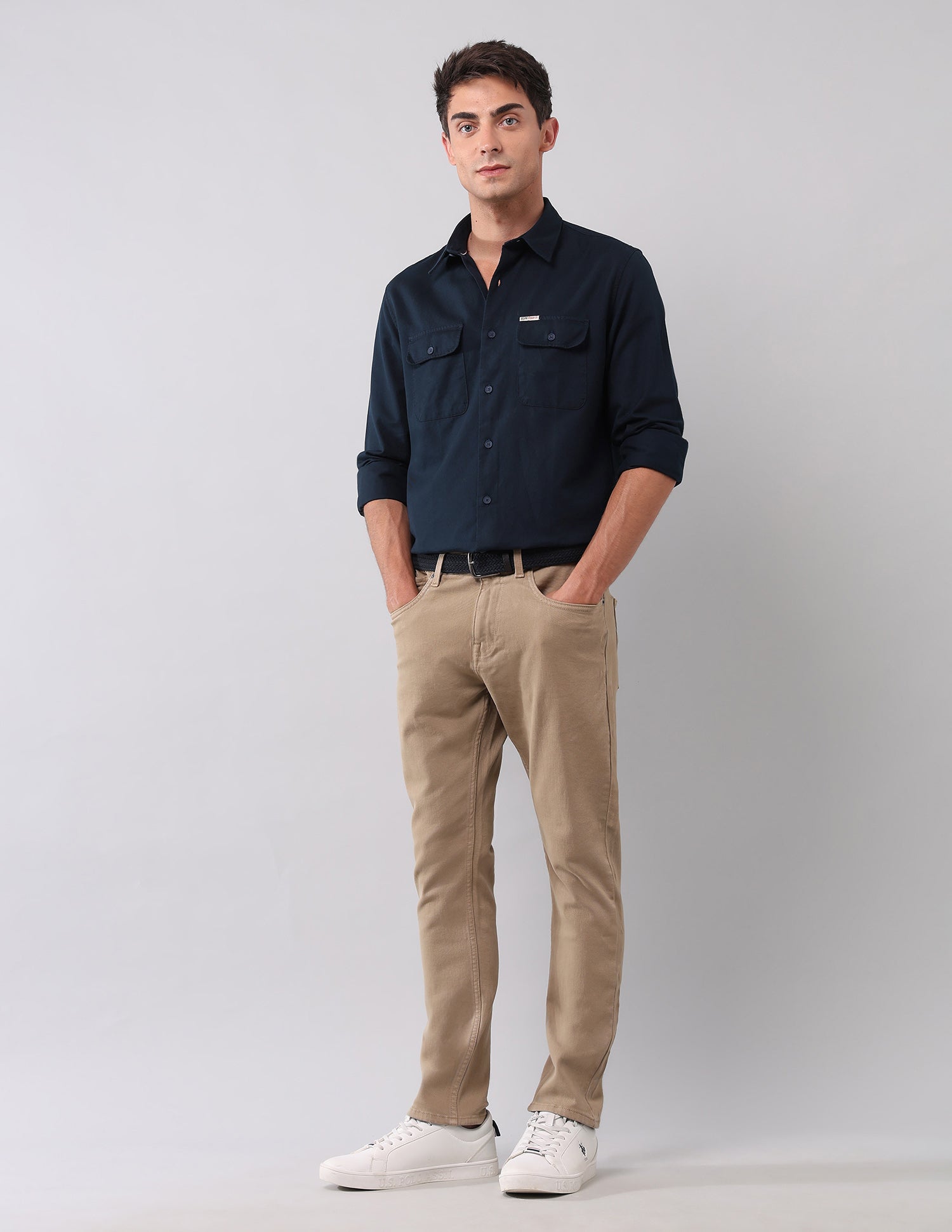 Twill Pure Cotton Shirt Navy - U.S. Polo Assn. India | Large