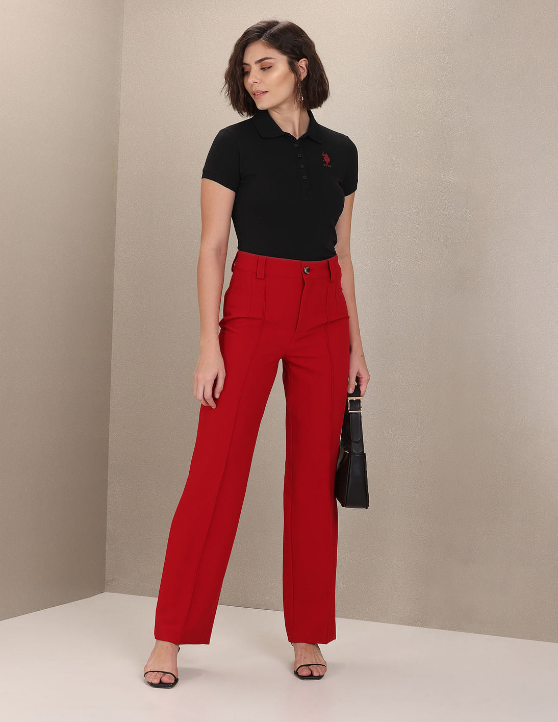 Solid Pique Polo Shirt Black - U.S. POLO ASSN. | Large