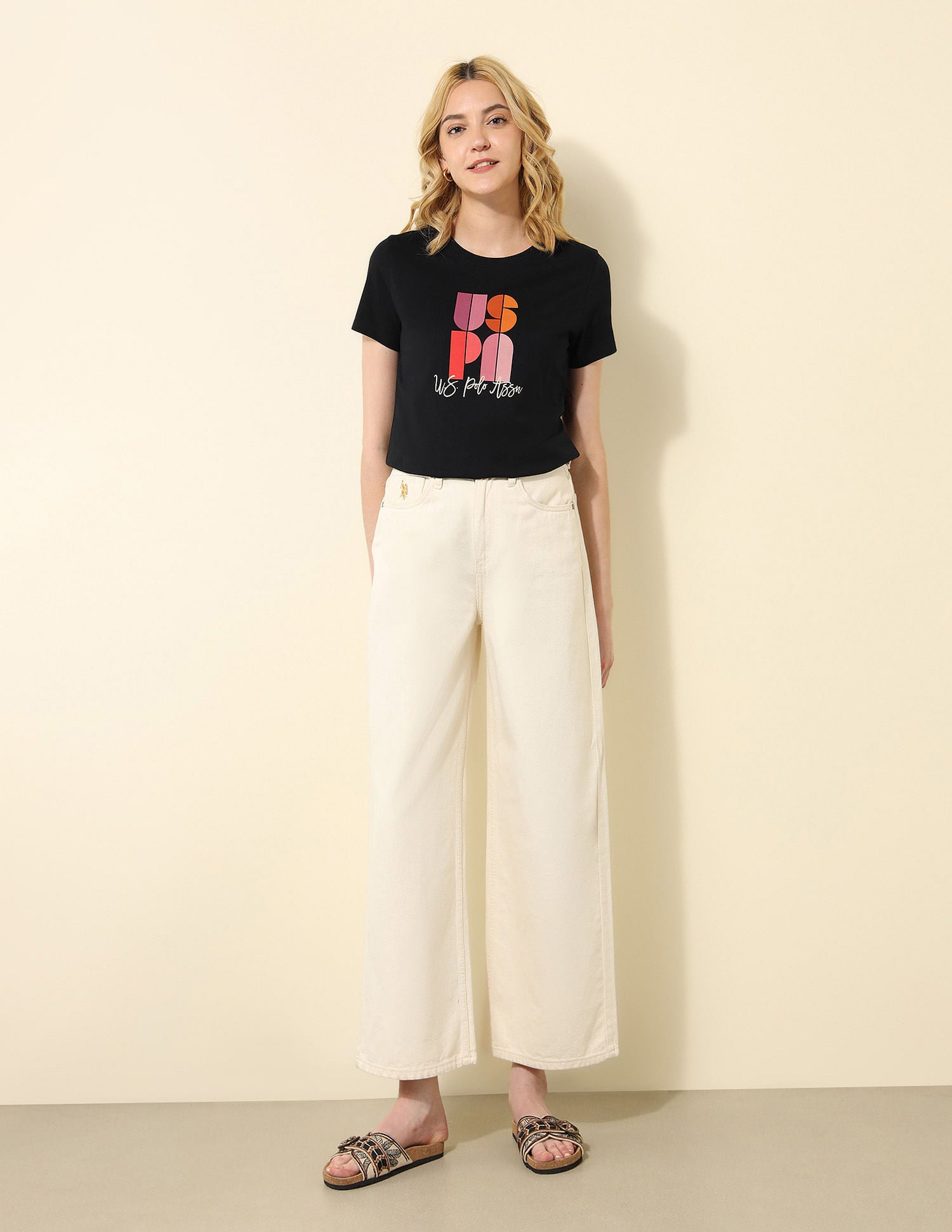 Regular Fit Brand Printed T-Shirt Black - U.S. POLO ASSN. | Large