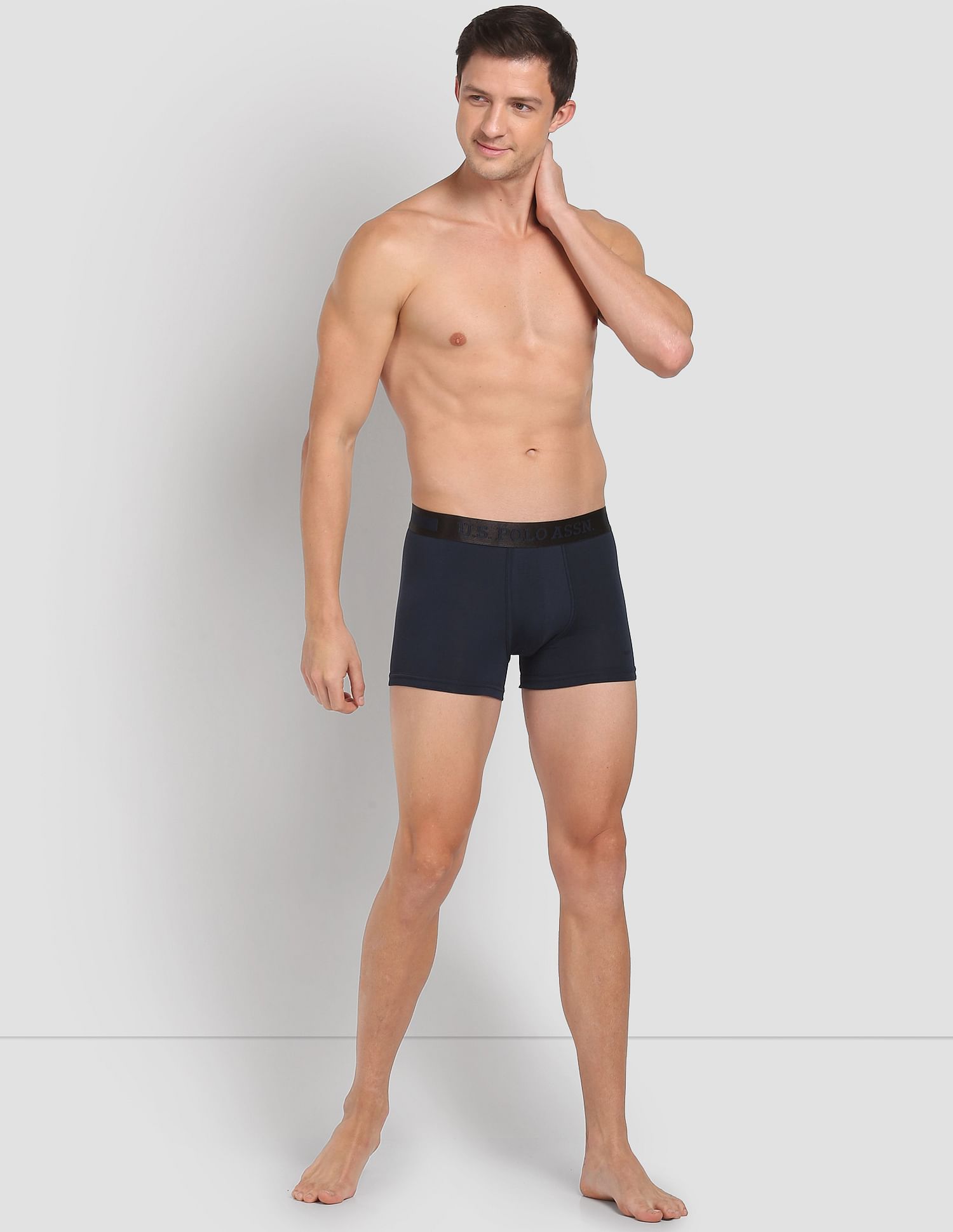 Mid Rise Solid PT001 Premium Trunks - Pack Of 1 Navy - U.S. POLO ASSN. | Large