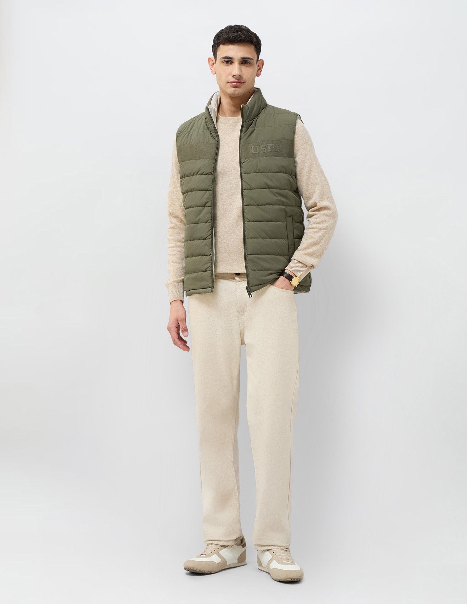 Solid Regular Fit Reversible Jacket Olive - U.S. POLO ASSN. | Large