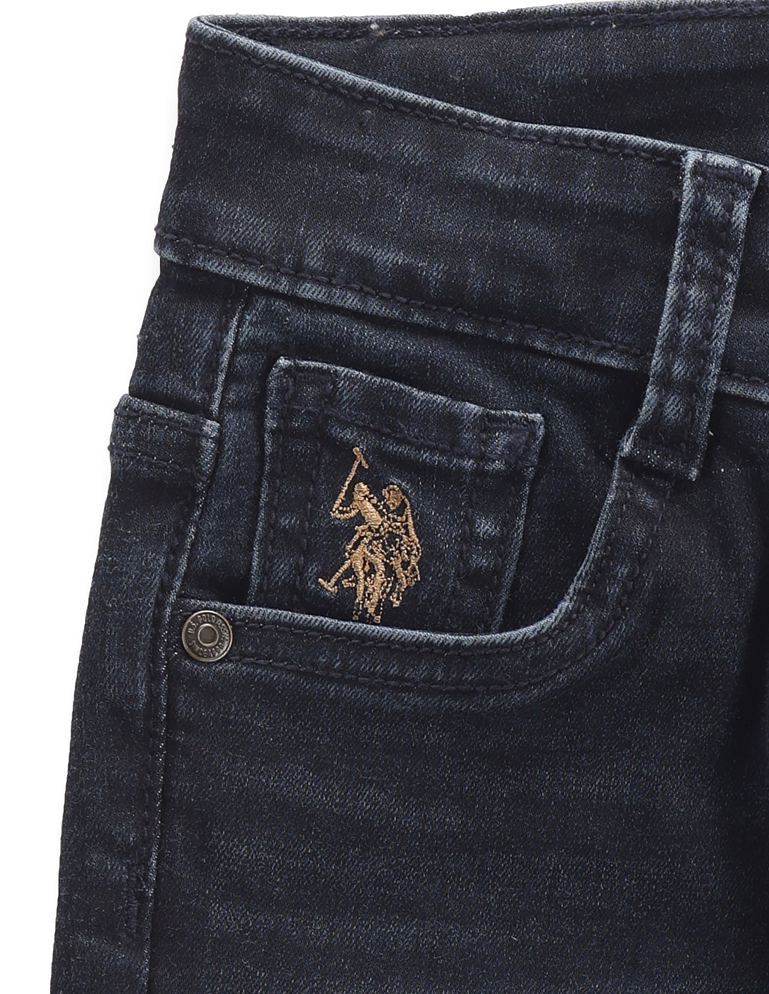 Boys Dark Wash Slim Fit Jeans Blue - U.S. POLO ASSN. | Large