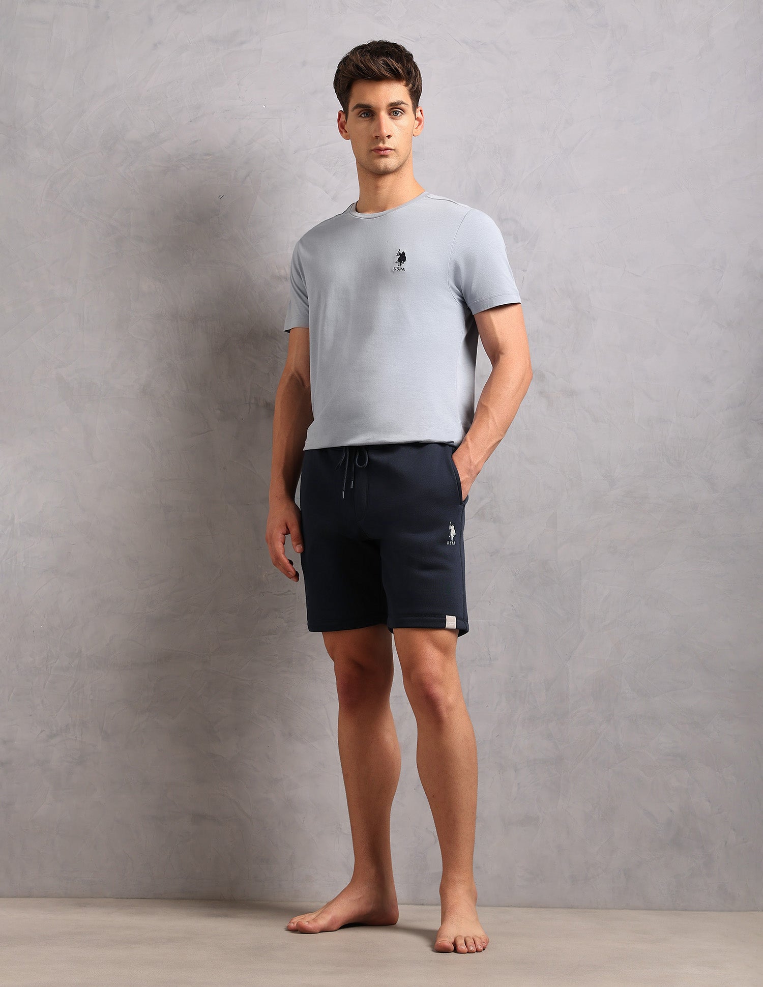 Cotton Terry OES10 Lounge Shorts - Pack Of 1 Light Blue - U.S. POLO ASSN. | Large