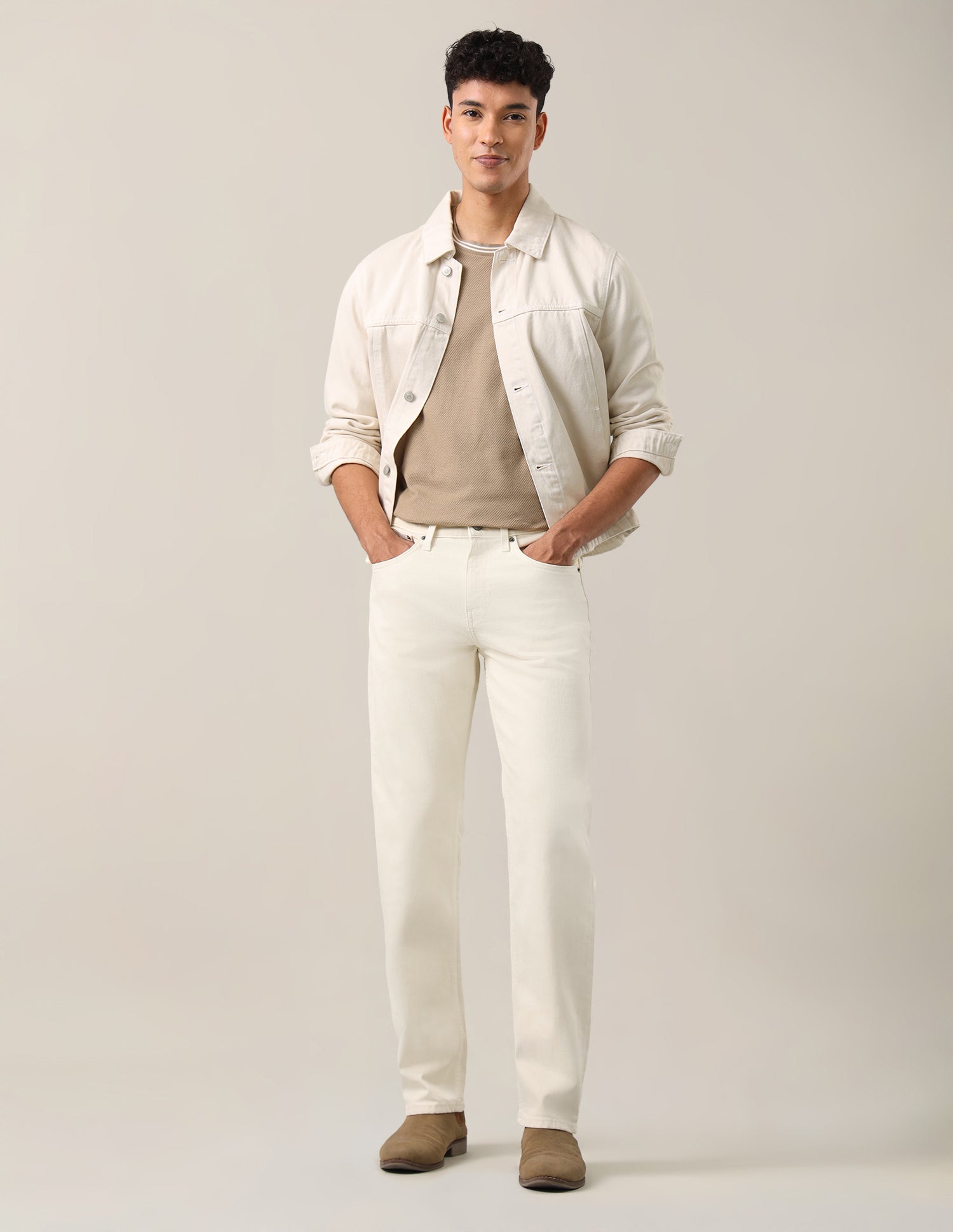 Shawn Relaxed Fit White Jeans Off White - U.S. Polo Assn. India | Large