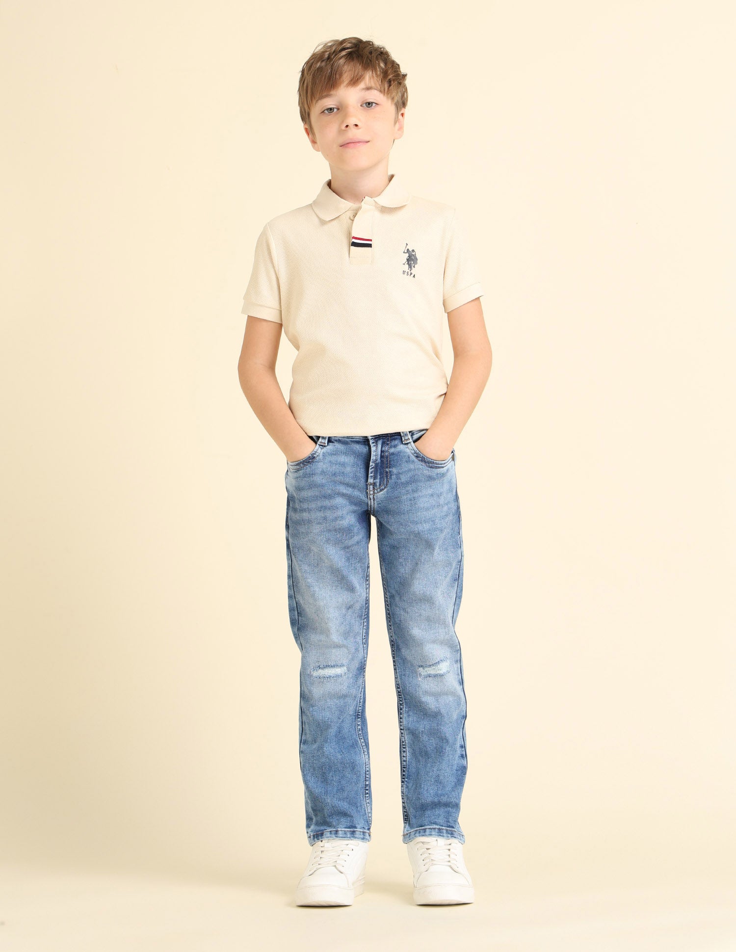 Boys Whiskered Relaxed Fit Jeans Dark Wash - U.S. POLO ASSN. | Large