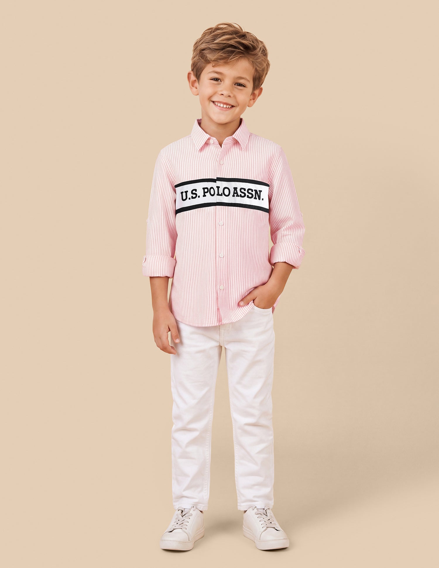 Vertical Striped Oxford Shirt Pink - U.S. Polo Assn. India | Large