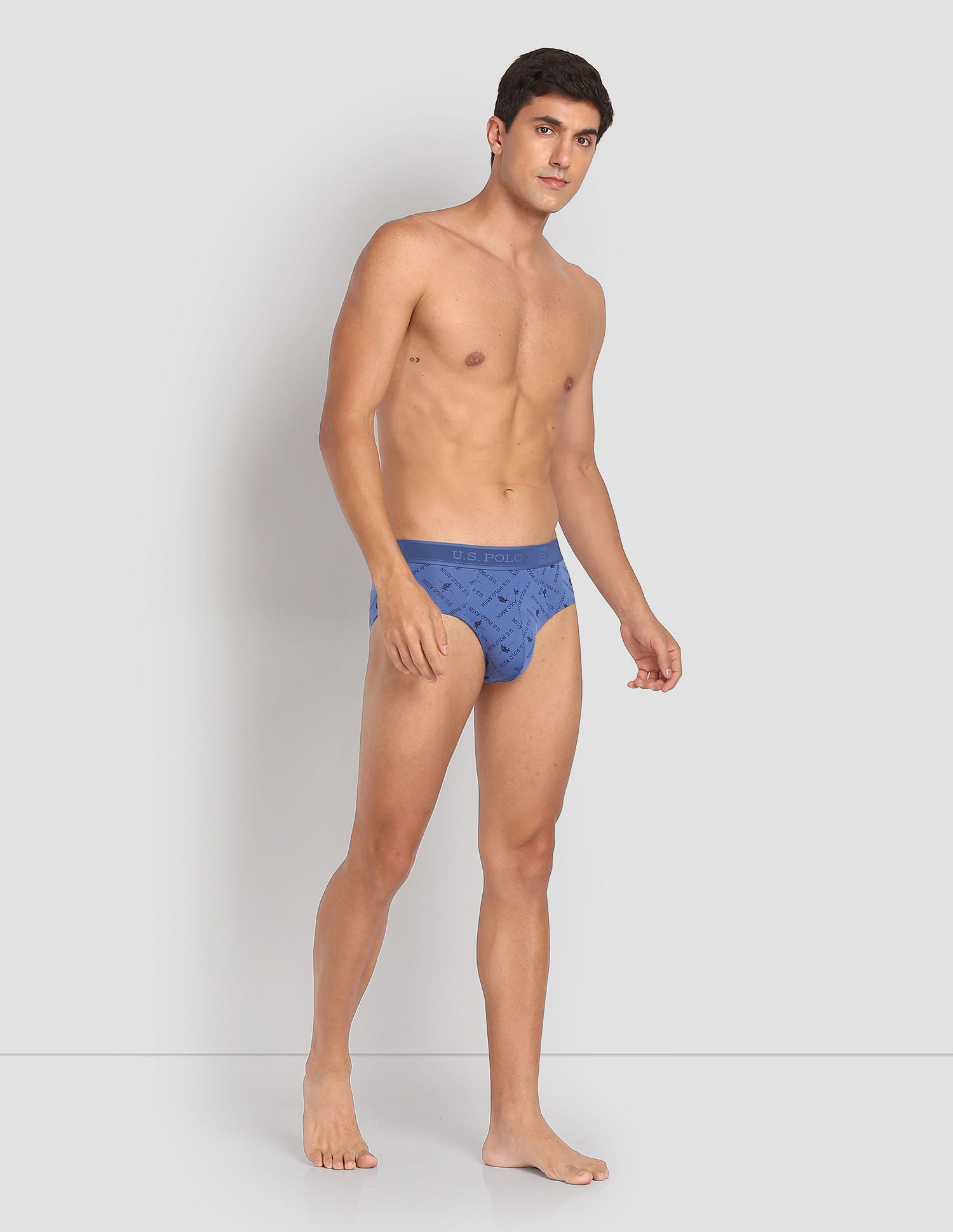 Nylon Stretch Printed AB002 Active Briefs - Pack Of 1 Federal Blue - U.S. POLO ASSN. | Large