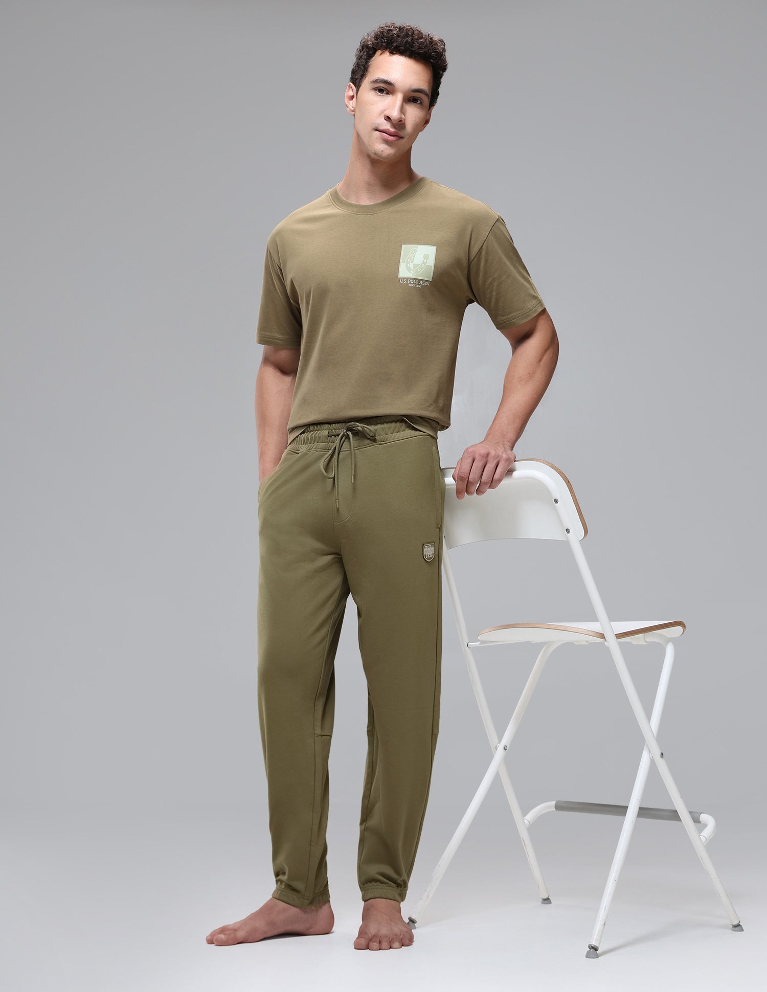 Breathable Relaxed Fit OJ010 Lounge Joggers Martin Olive - U.S. Polo Assn. India | Large